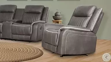 Enzo Gray Glider Recliner From New Classic | Coleman Furniture