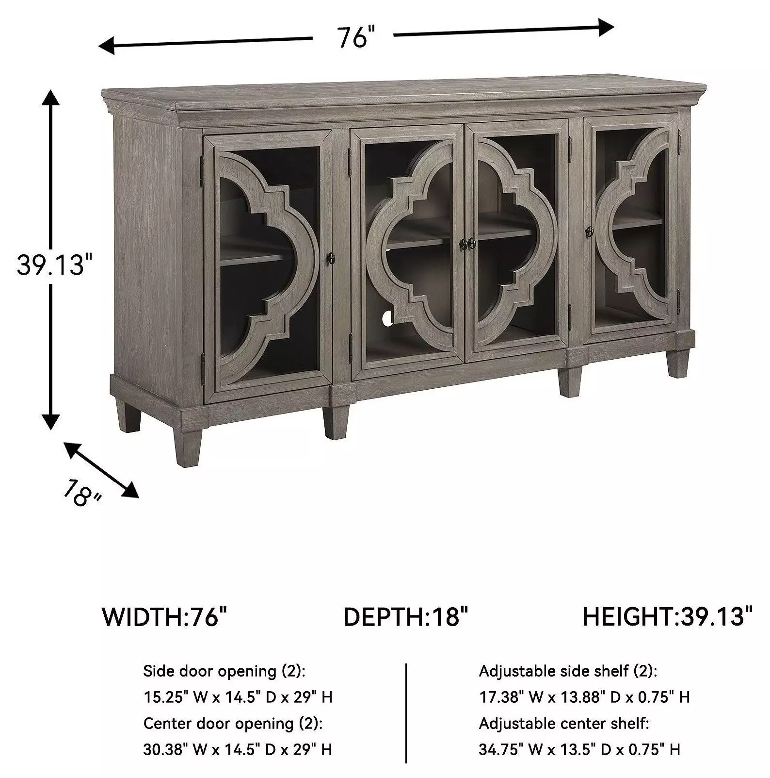 Fossil Ridge Distressed Gray Door Accent Cabinet