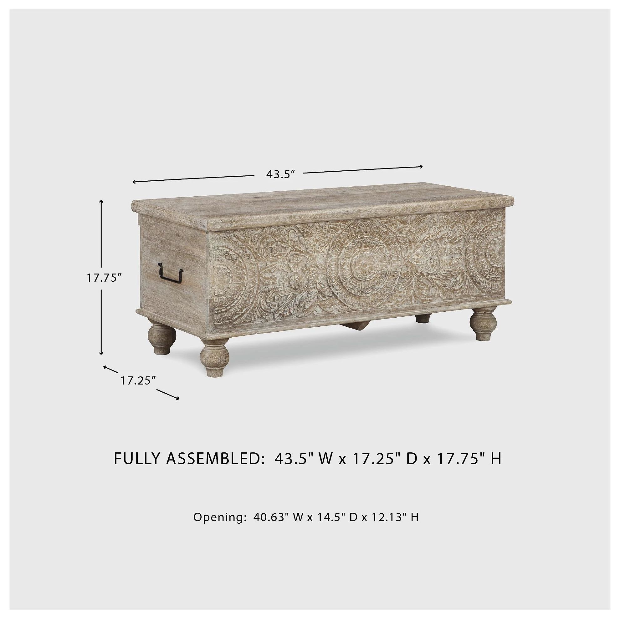 Fossil Ridge Antique White Storage Bench