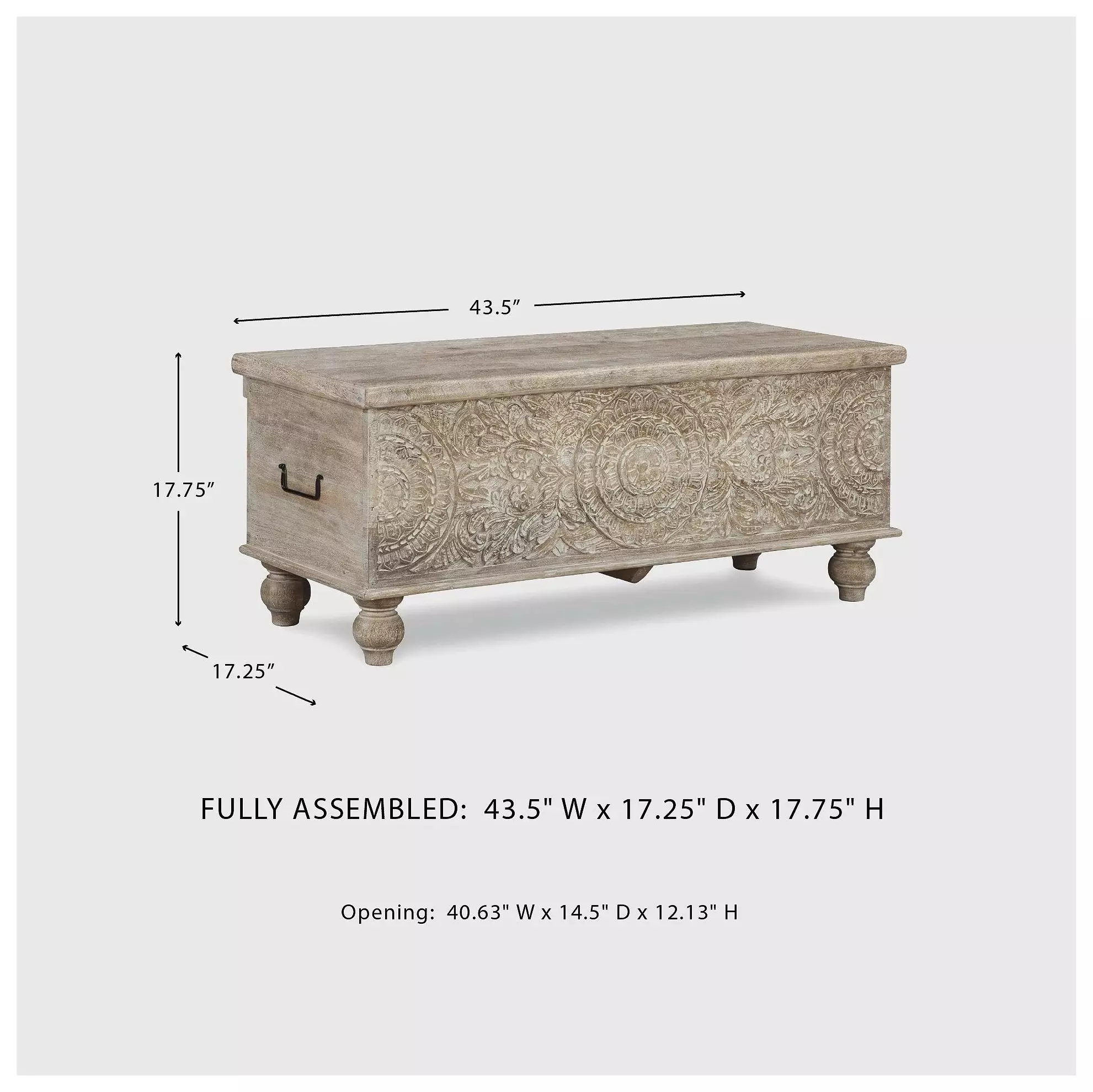 Fossil Ridge Antique White Storage Bench