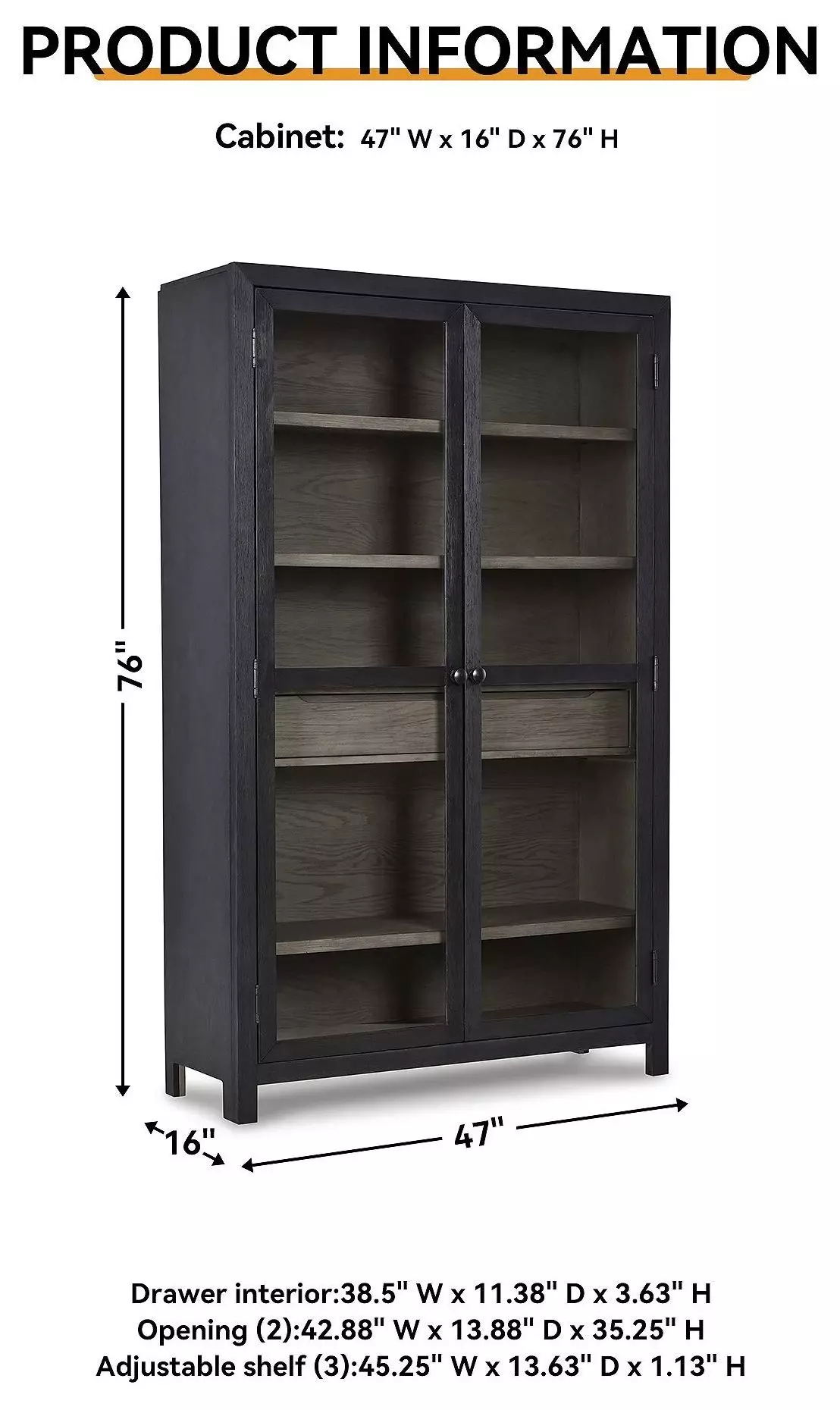 Lenston Black And Warm Gray Tall Accent Cabinet