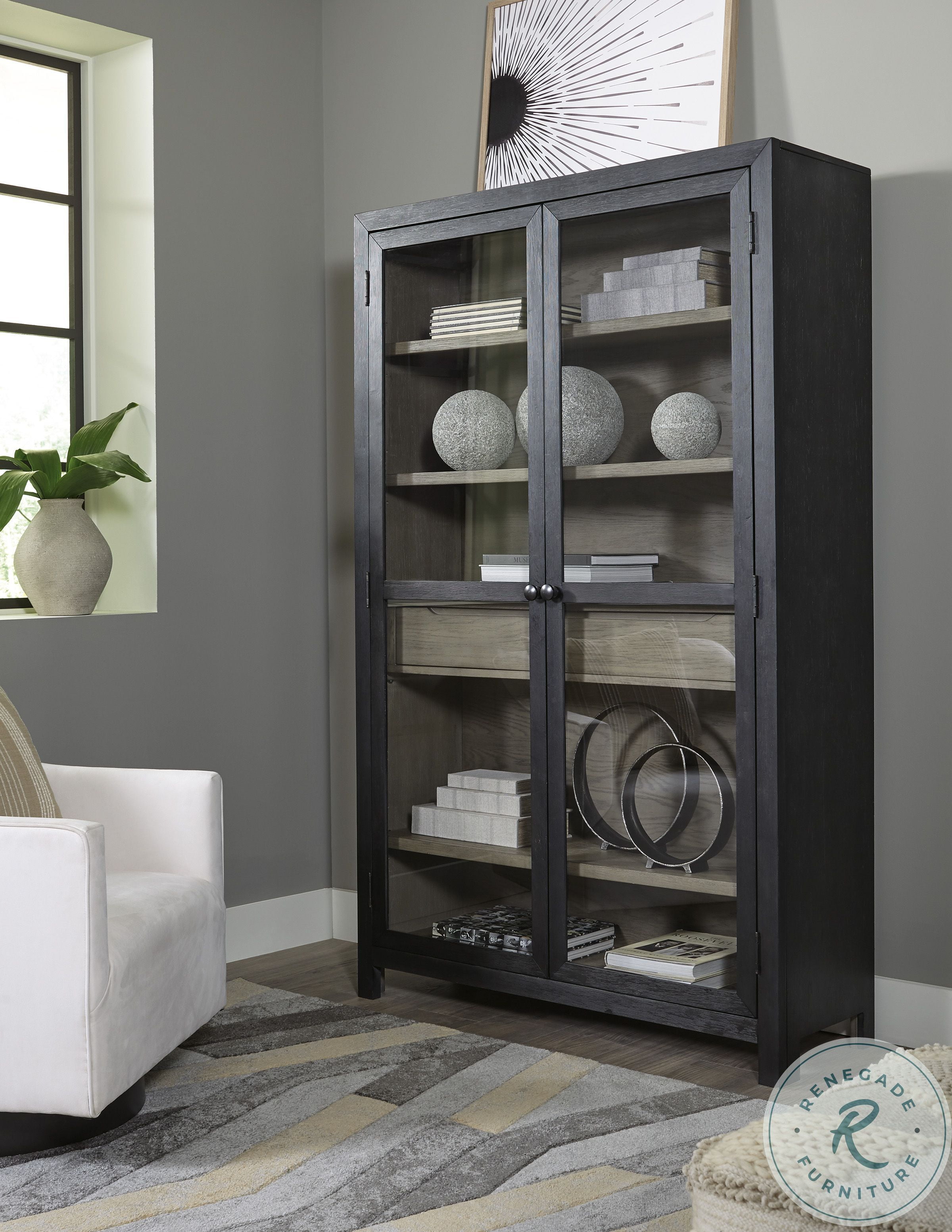 Lenston Black And Gray Tall Accent From Ashley Furniture
