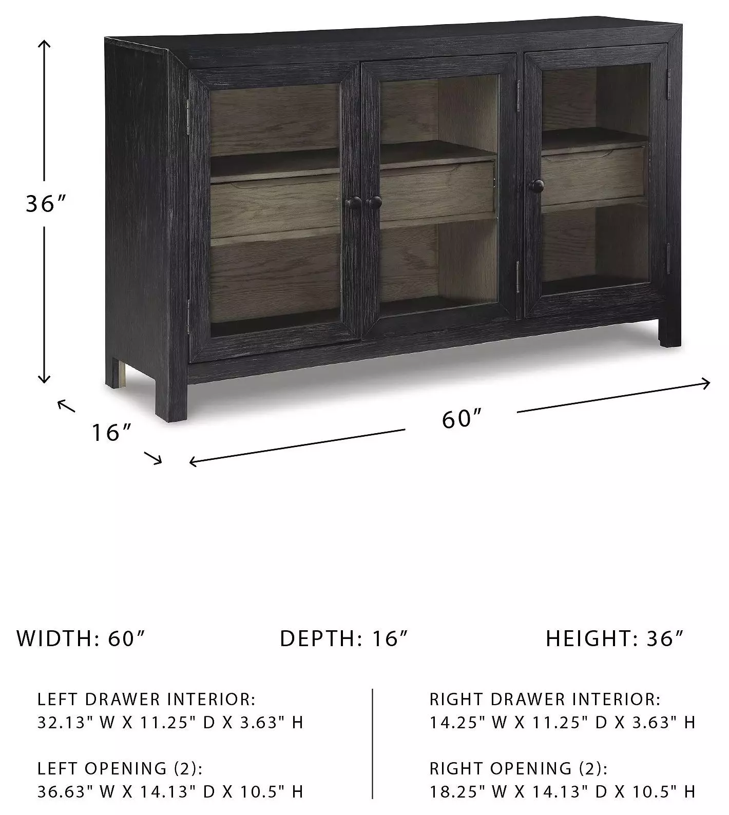 Lenston Black And Warm Gray Short Accent Cabinet