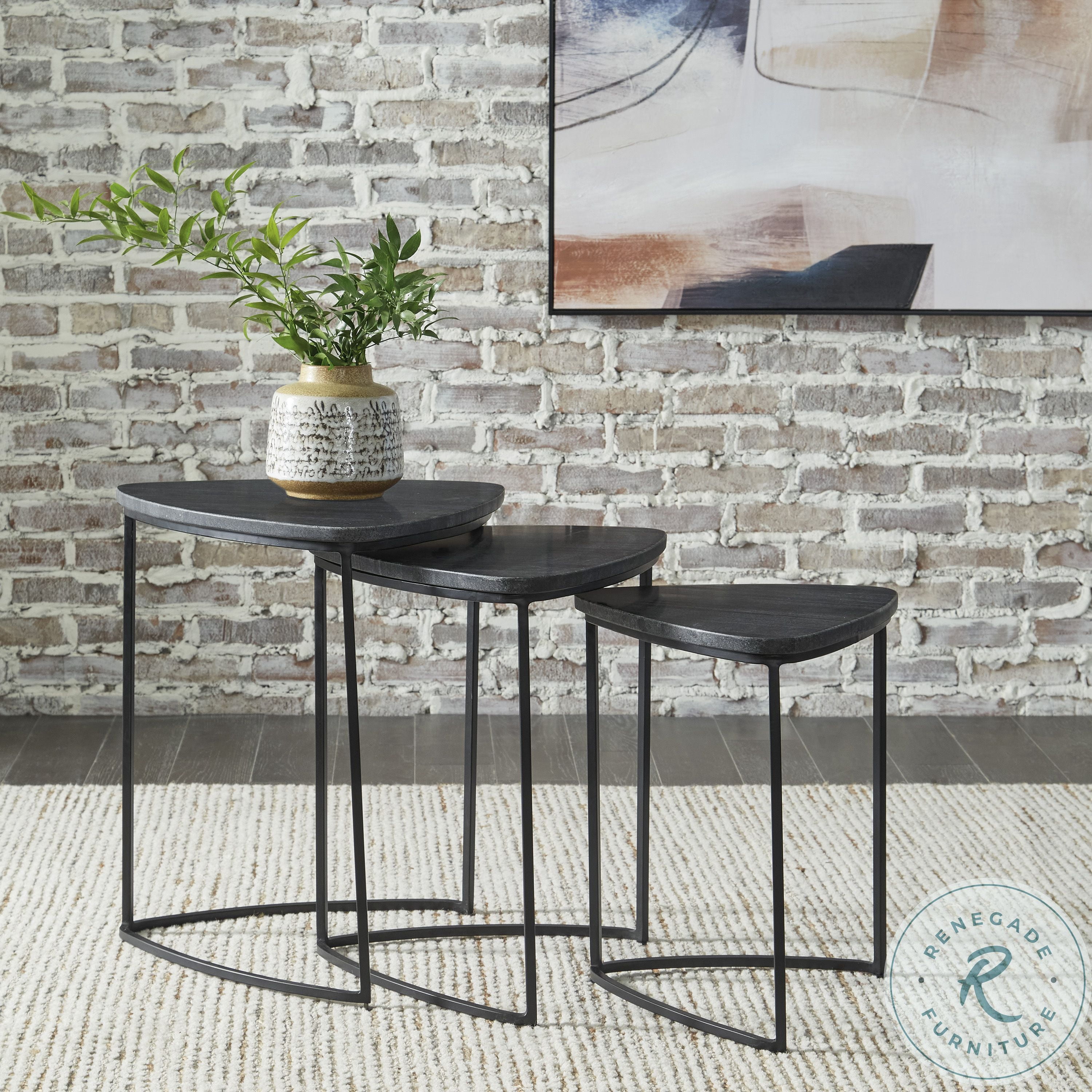 Olinmere Black Accent Table Set of 3 From Ashley Furniture Coleman