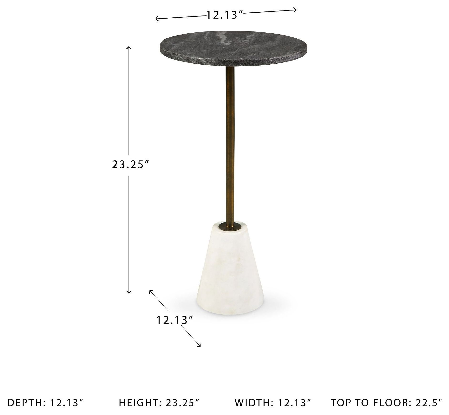 Caramont Black And White 12" Accent Table
