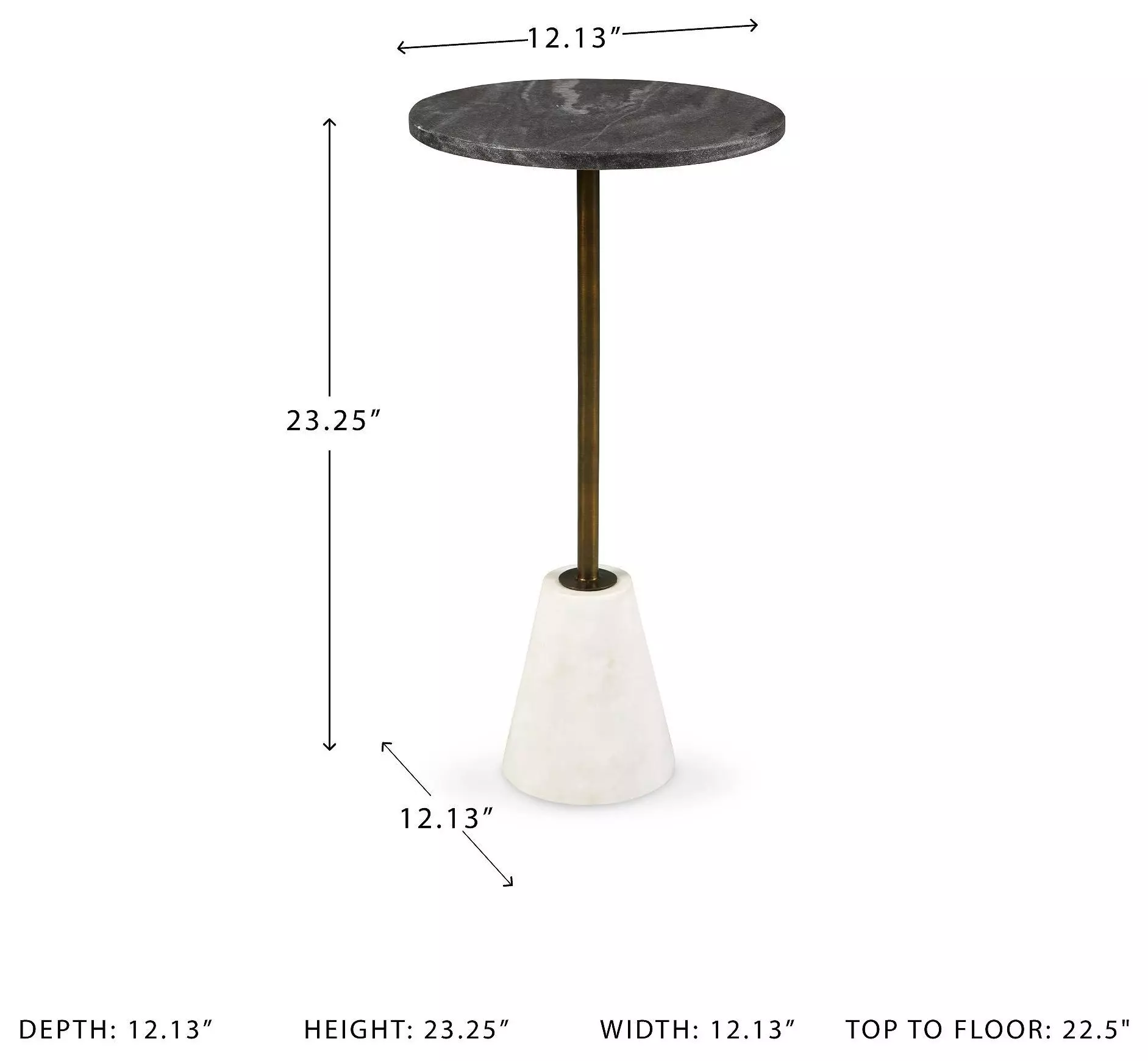 Caramont Black And White 12" Accent Table