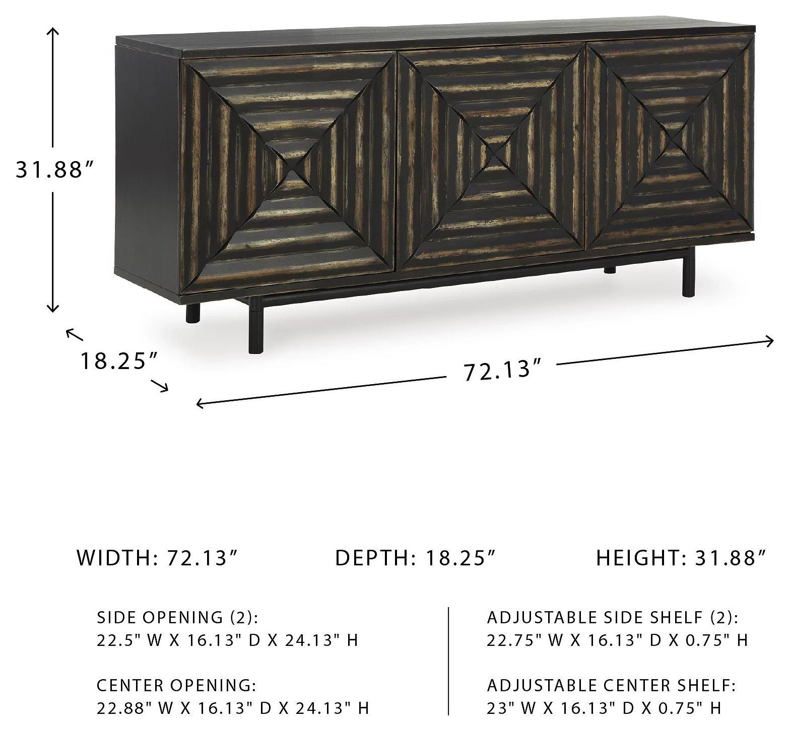 Fair Ridge Distressed Black Accent Cabinet