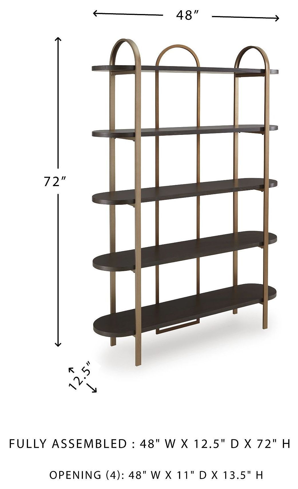 Brentmour Brown And Gold Bookcase