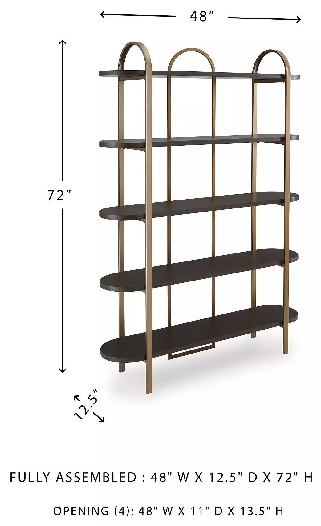 Brentmour Brown And Gold Bookcase