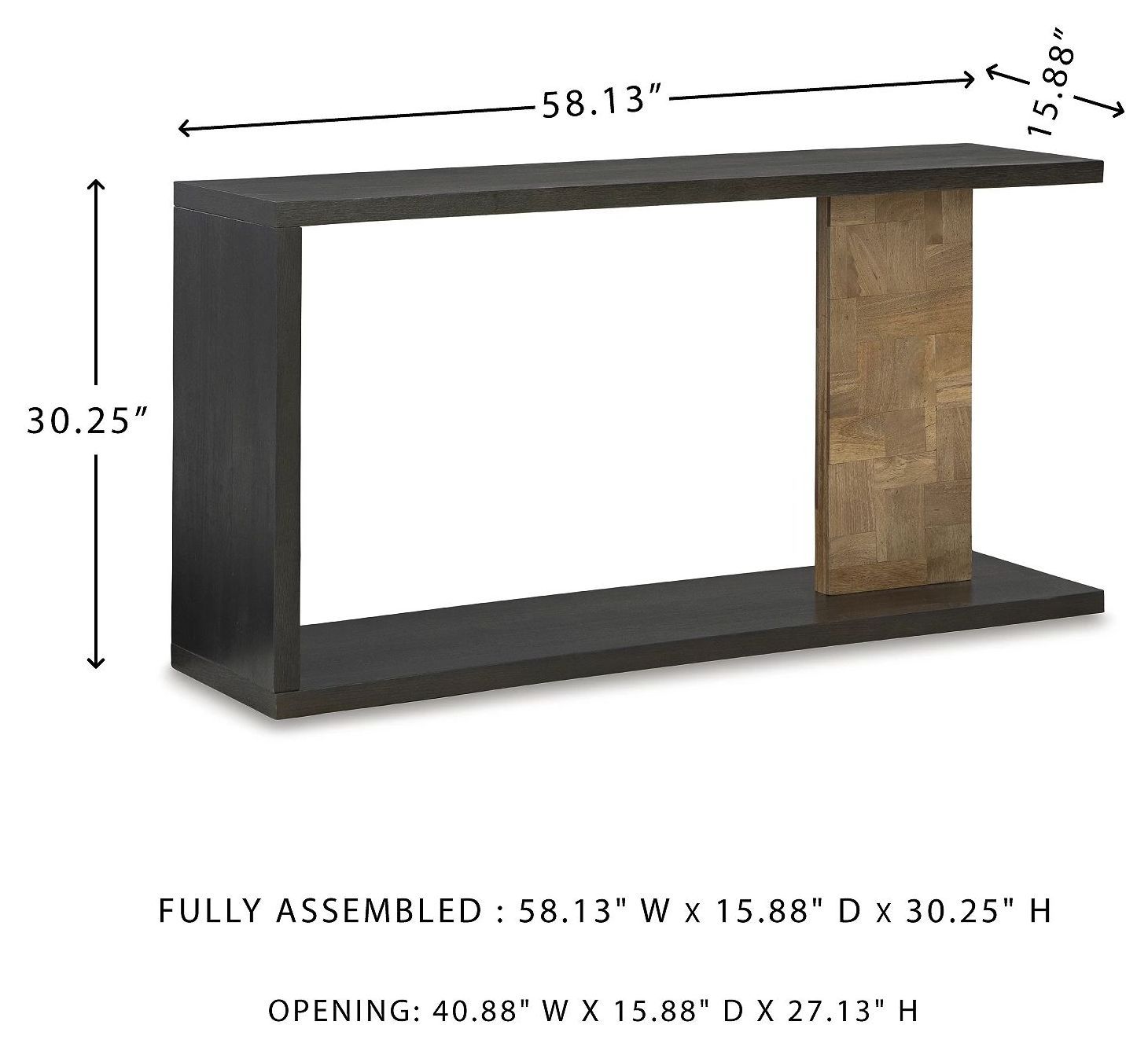 Camlett Dark Brown Console Sofa Table