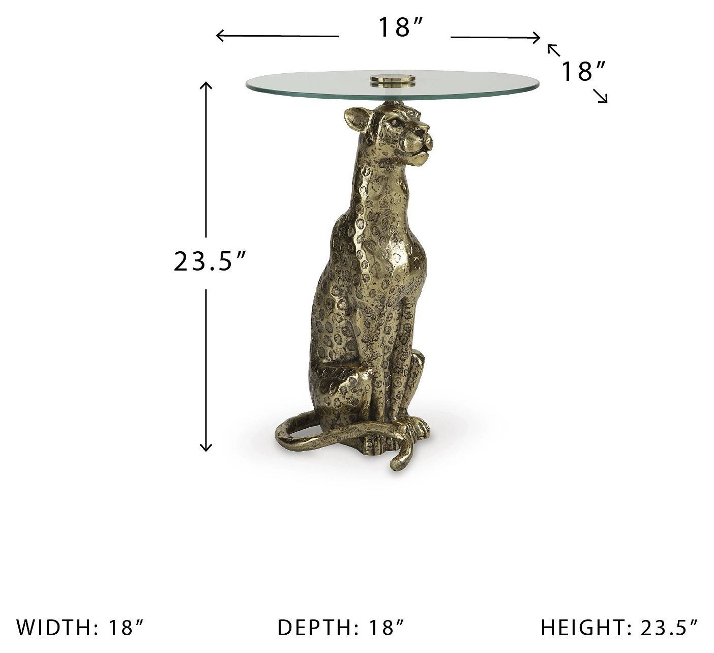 Vallain Antique Gold Finish Accent Table