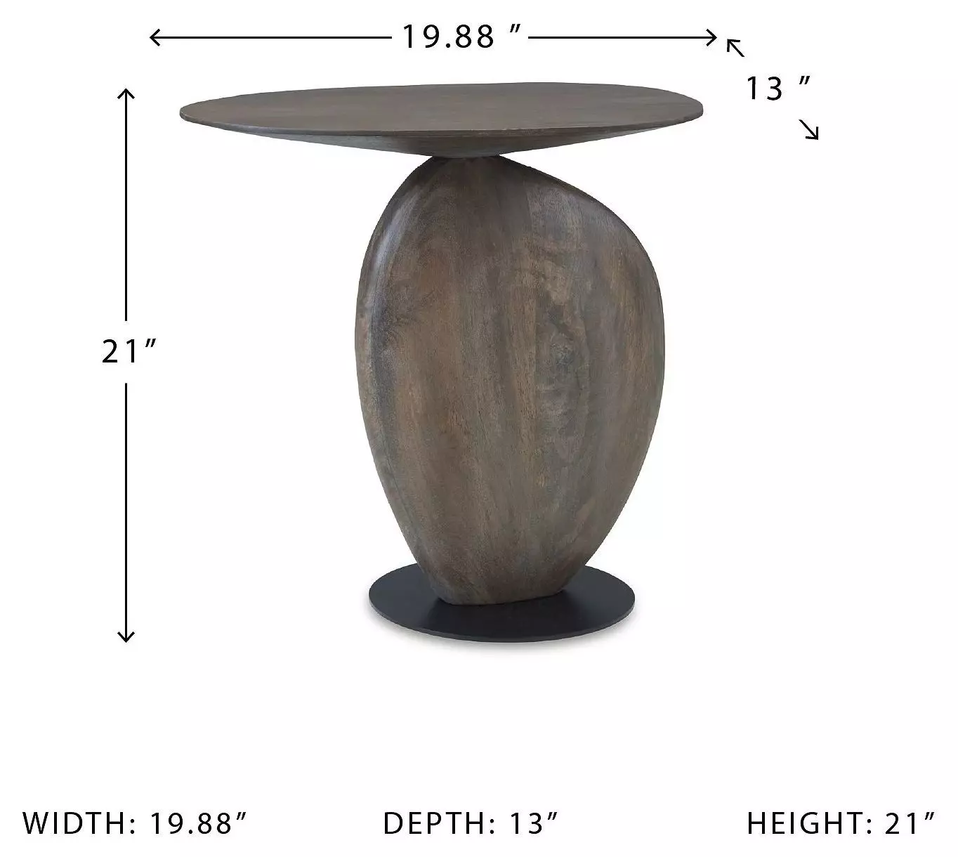 Cormmet Brown And Black Accent Table