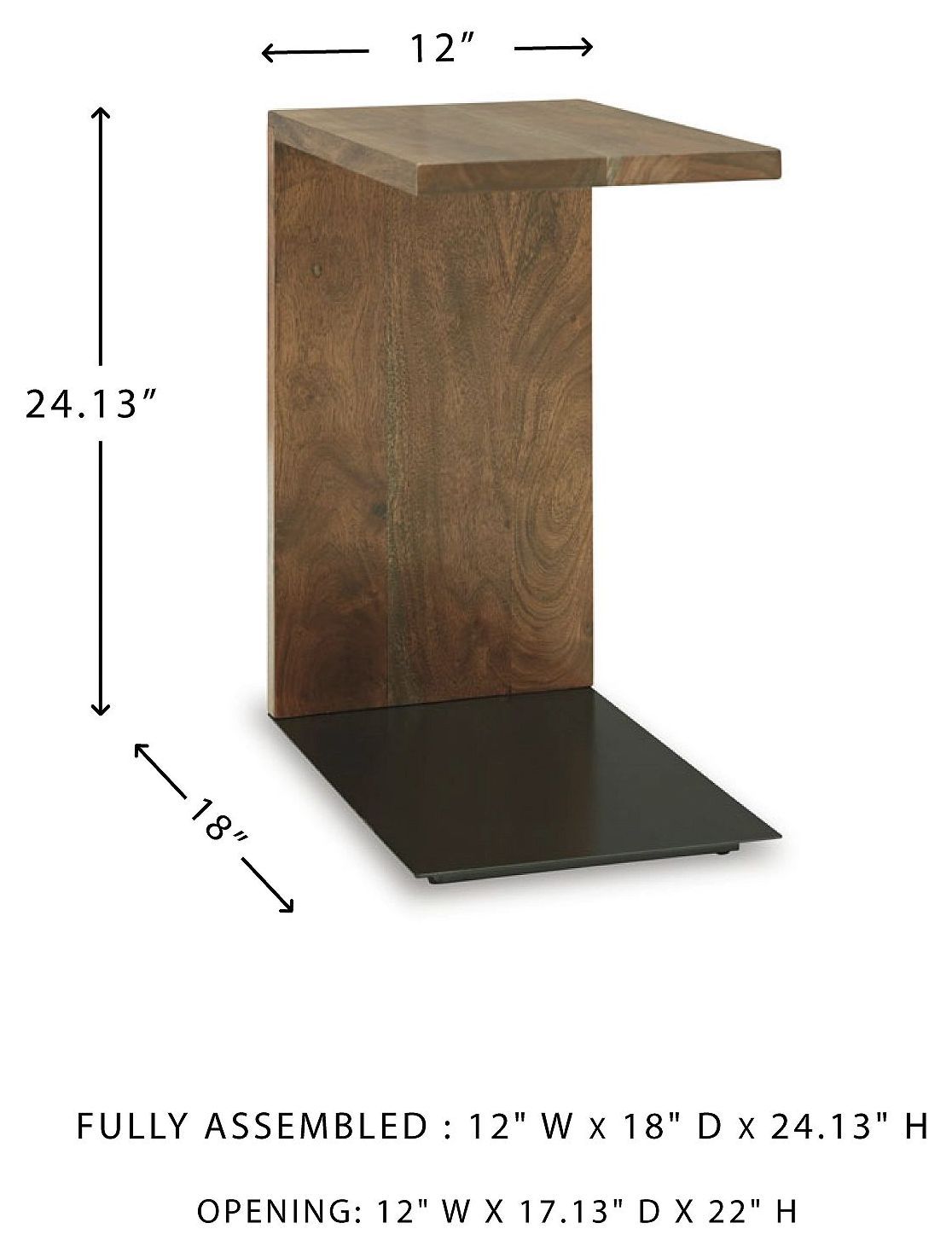 Wimshaw Medium Brown And Black Accent Table