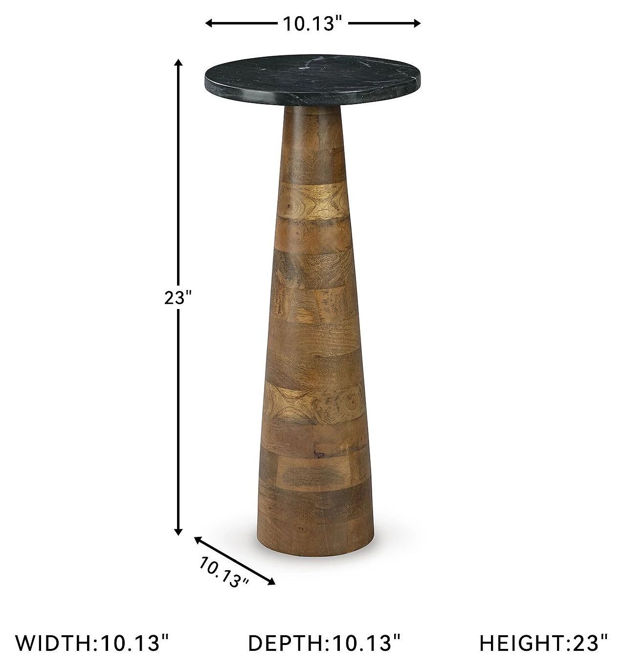 Quinndon Medium Brown And Black Accent Table