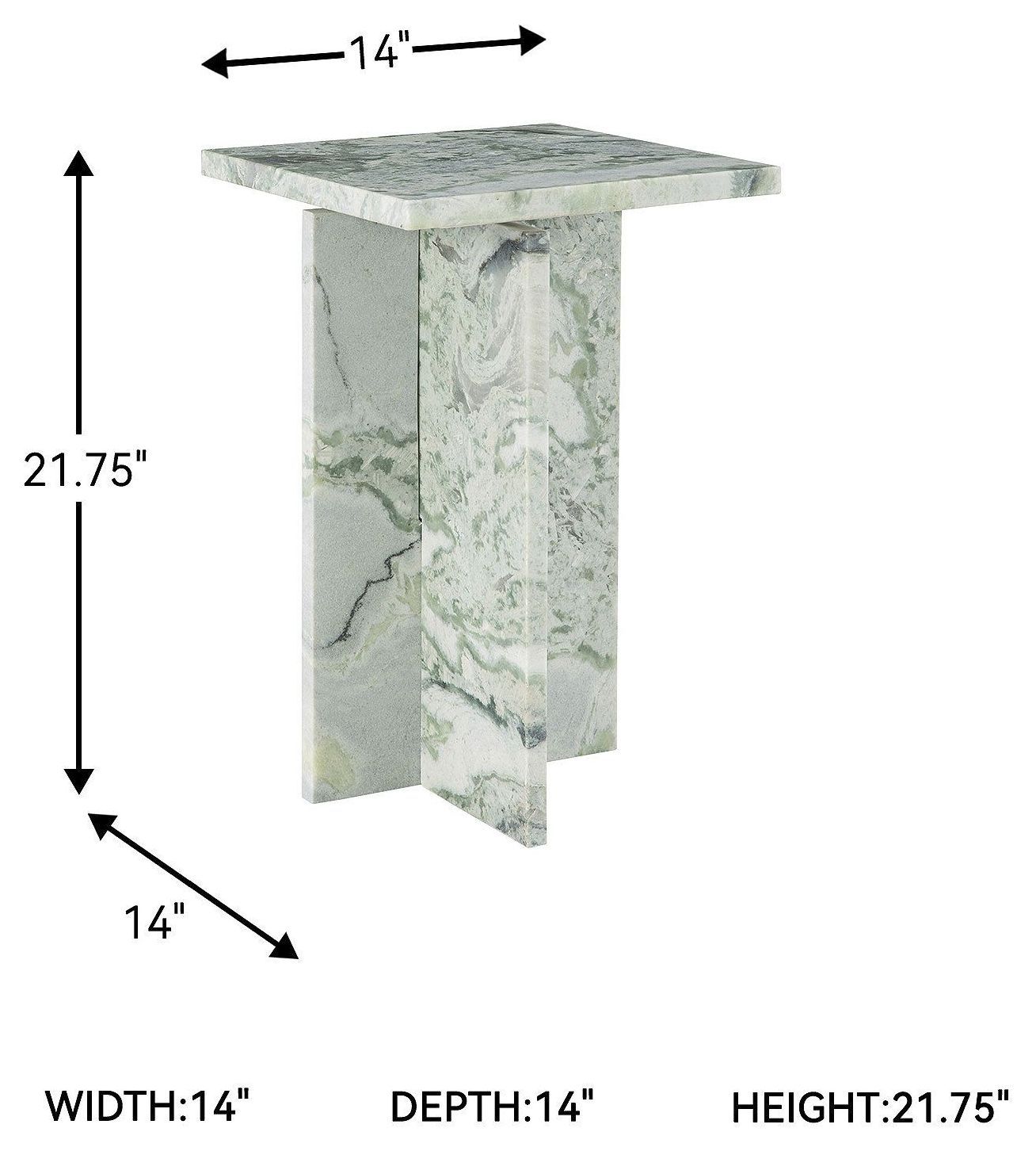 Deaconwell White and Green Accent Table