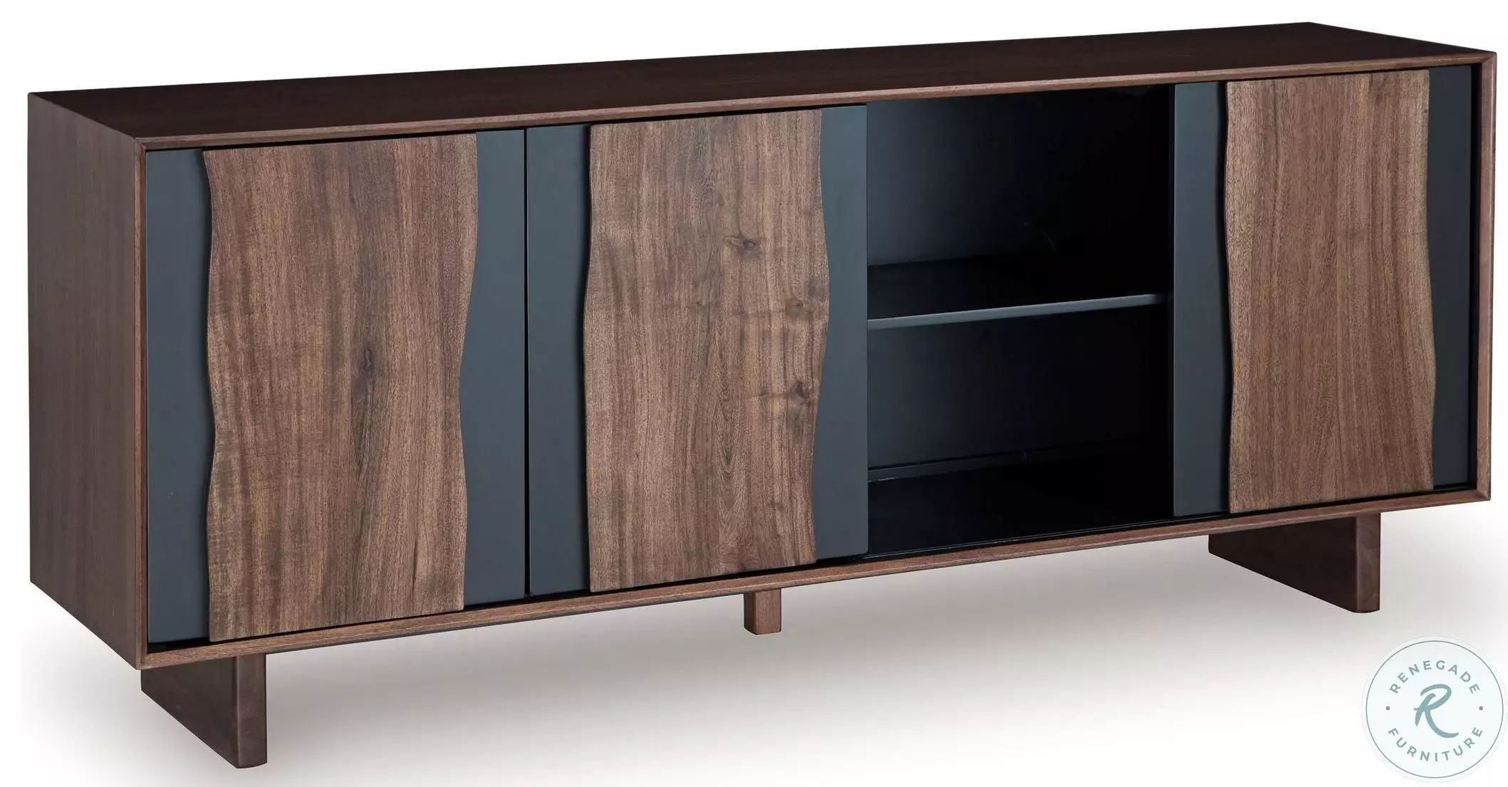 64 Inch Cosmo James Adway Accent Cabinet In Natural Brown