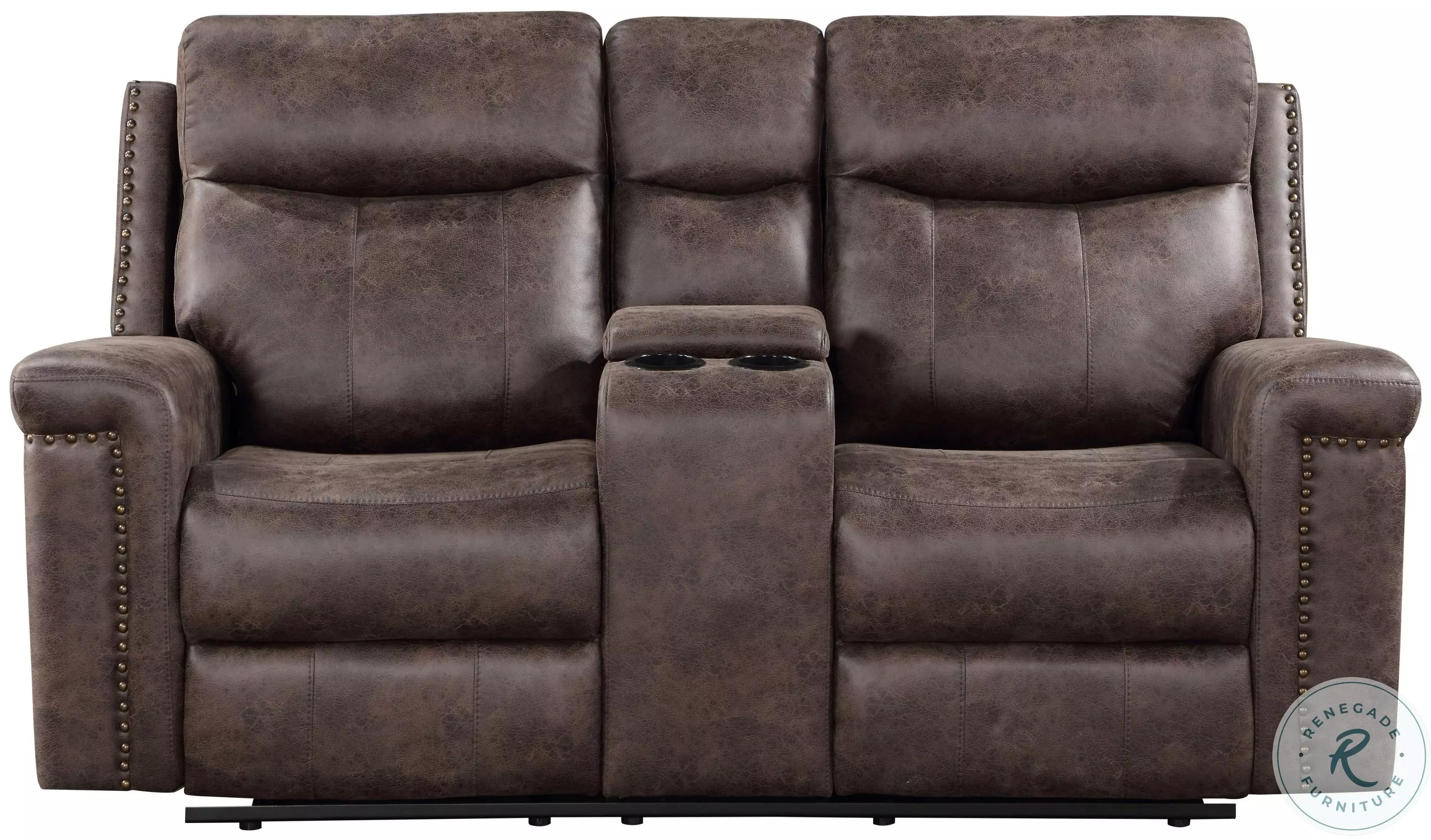 Quade Mocha Dual Reclining Console Loveseat From New Classic