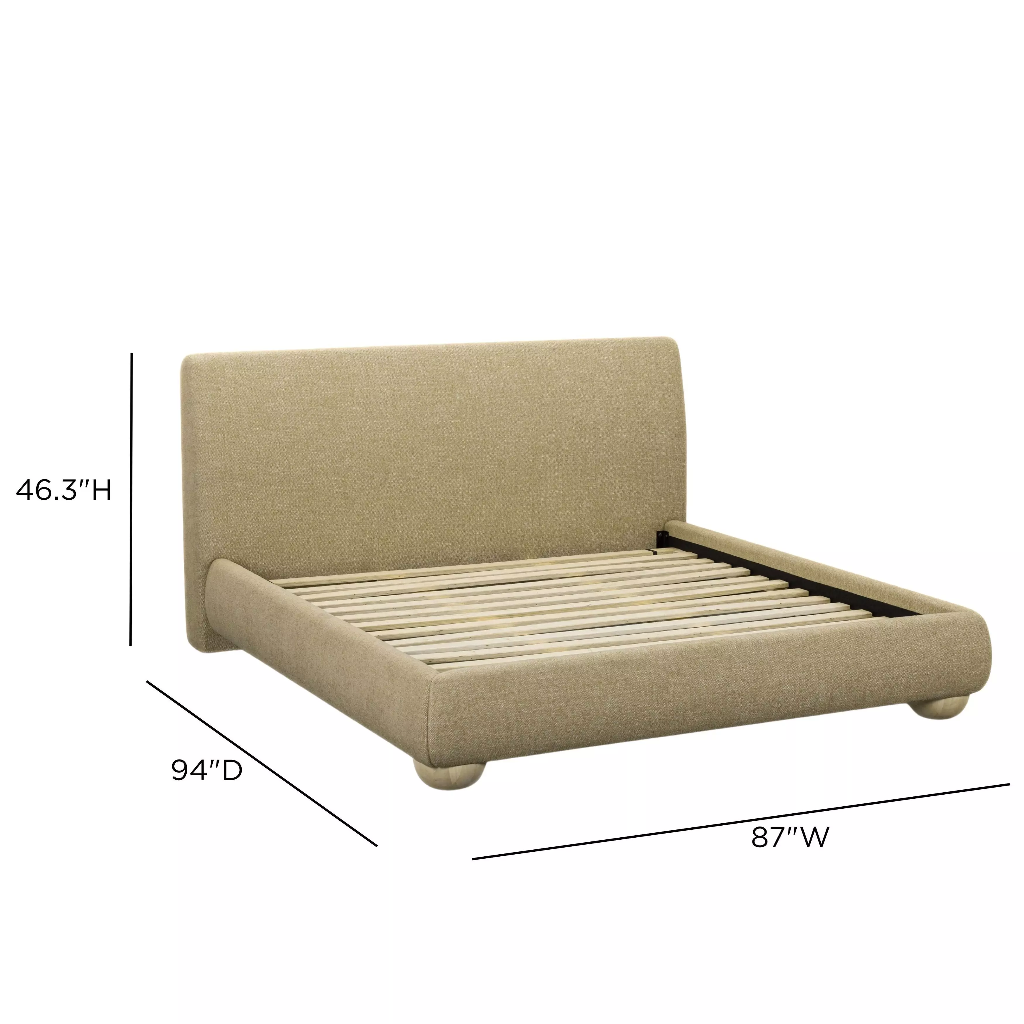 Rayne Honey King Upholstered Panel Bed