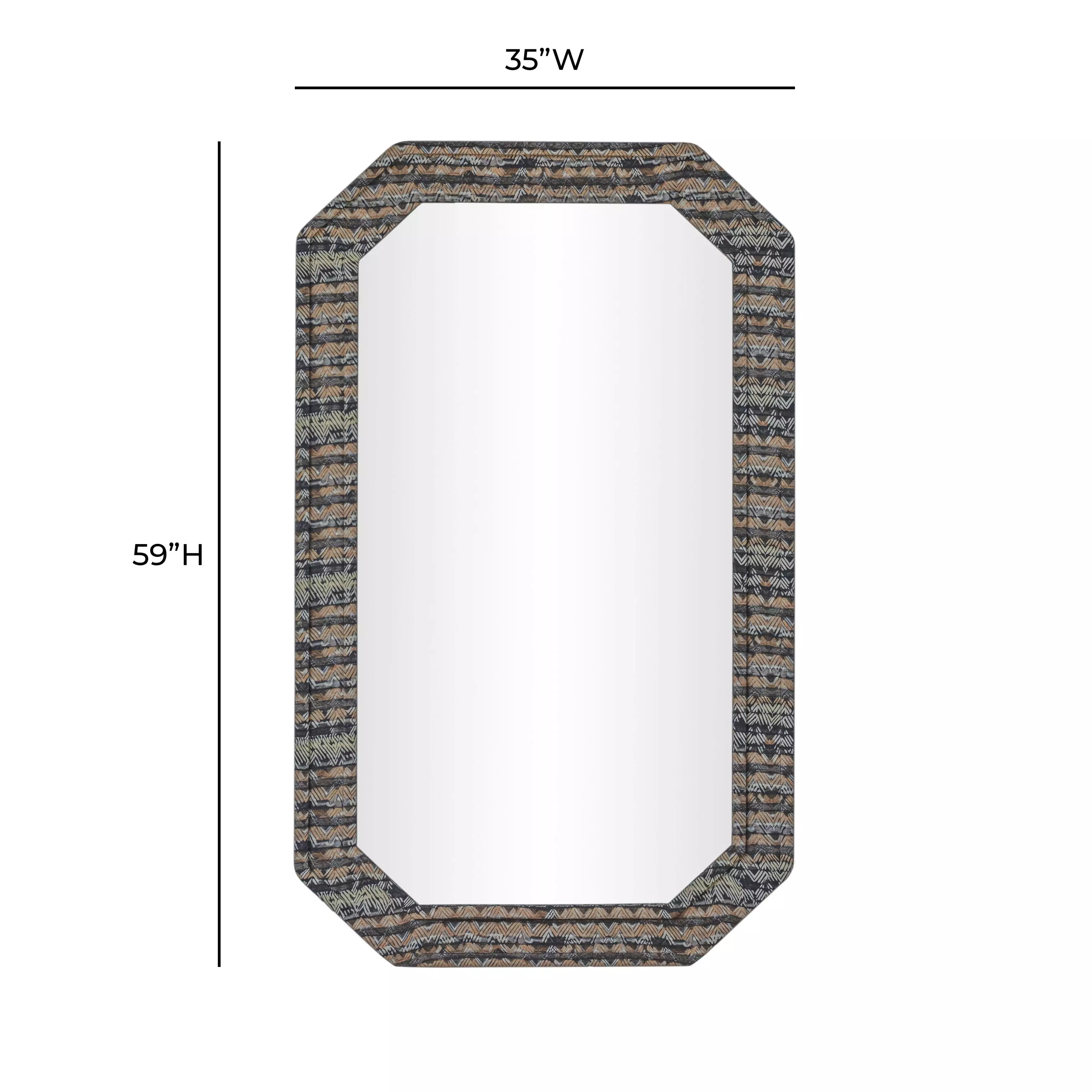 Charlene Apex Print Rectangular Wall Mirror