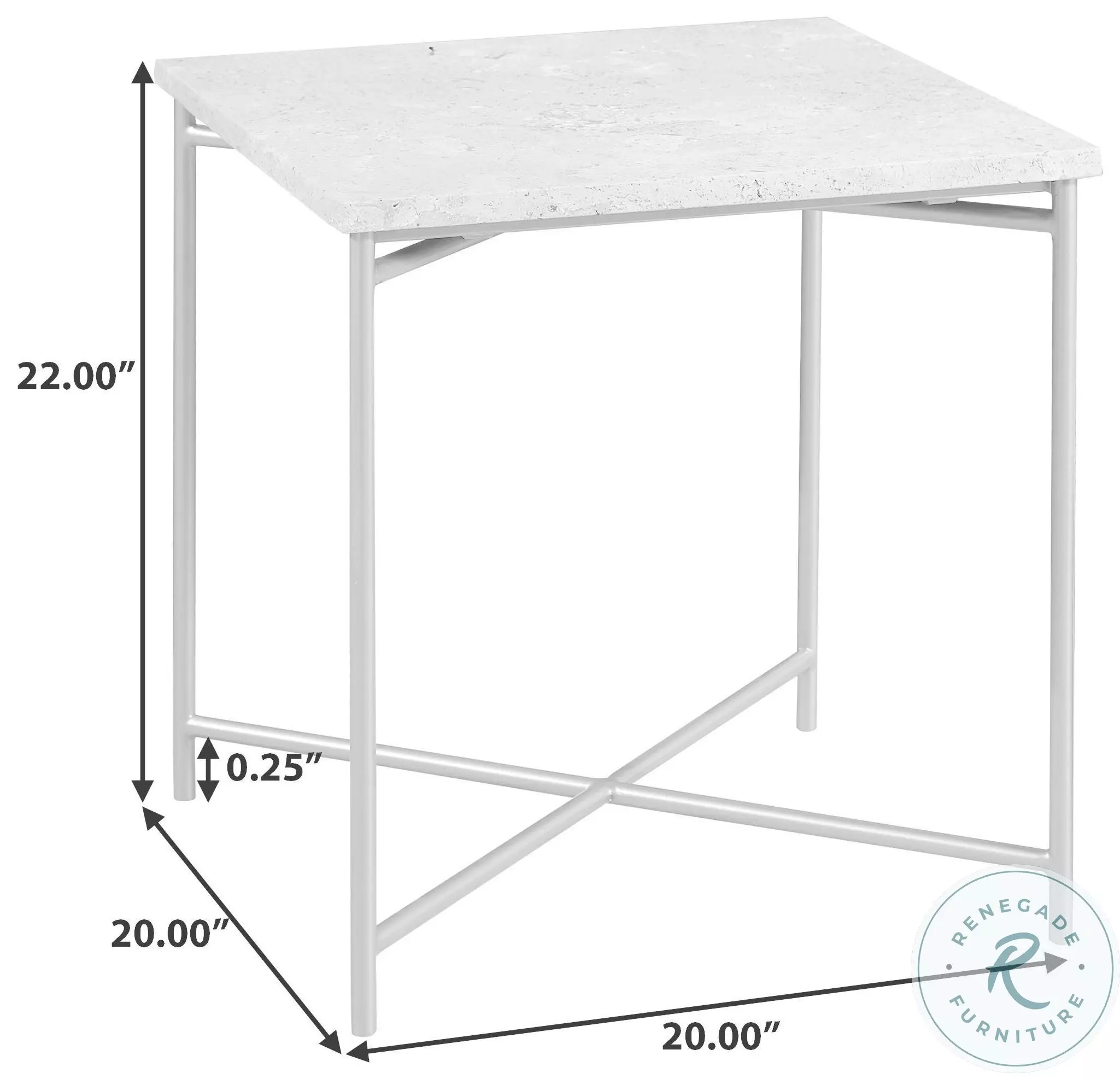 Carrington Silver Large Stone Top Nesting Table