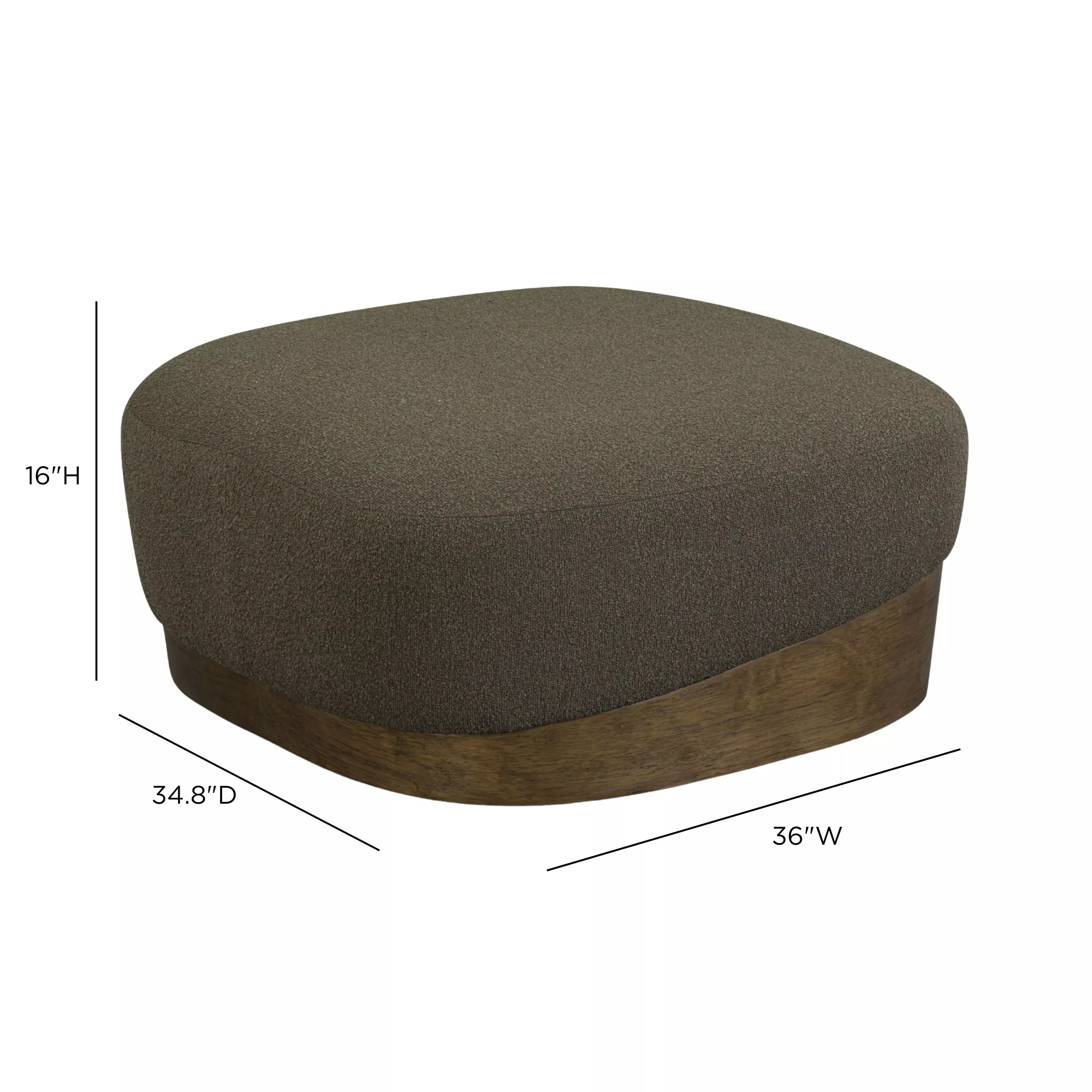 Domina Kale Green Upholstered Rectangular Ottoman