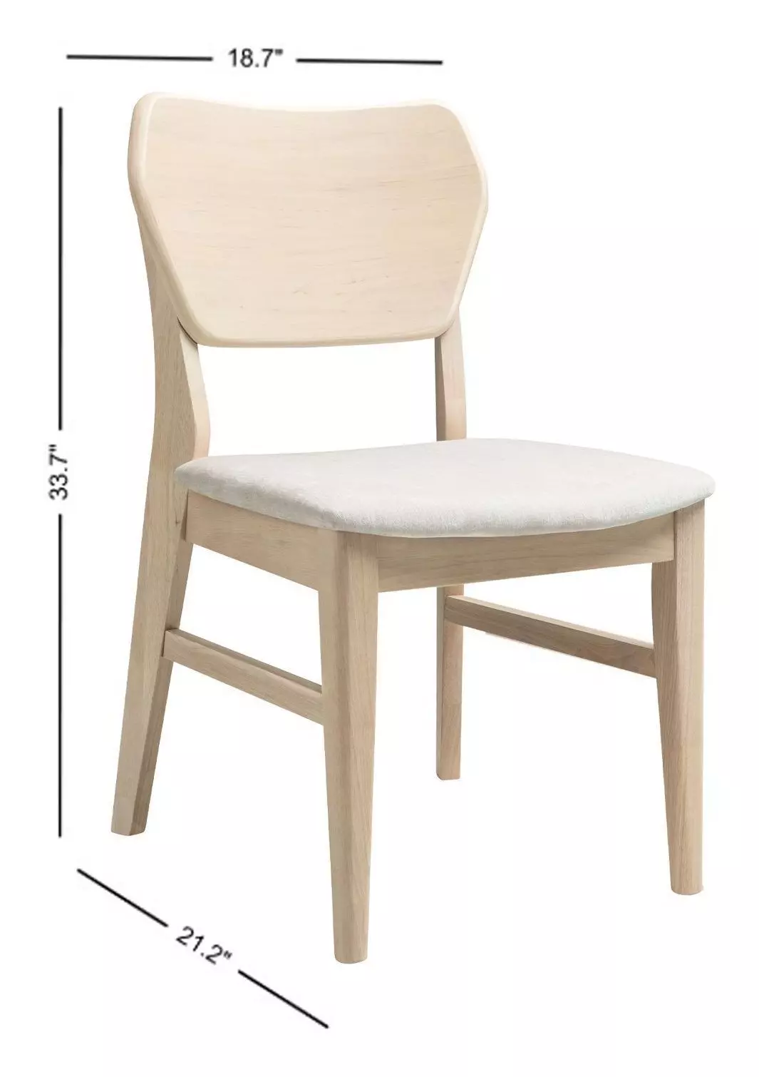 West End Ivory and Natural Maple Upholstered Side Chair Set of 2