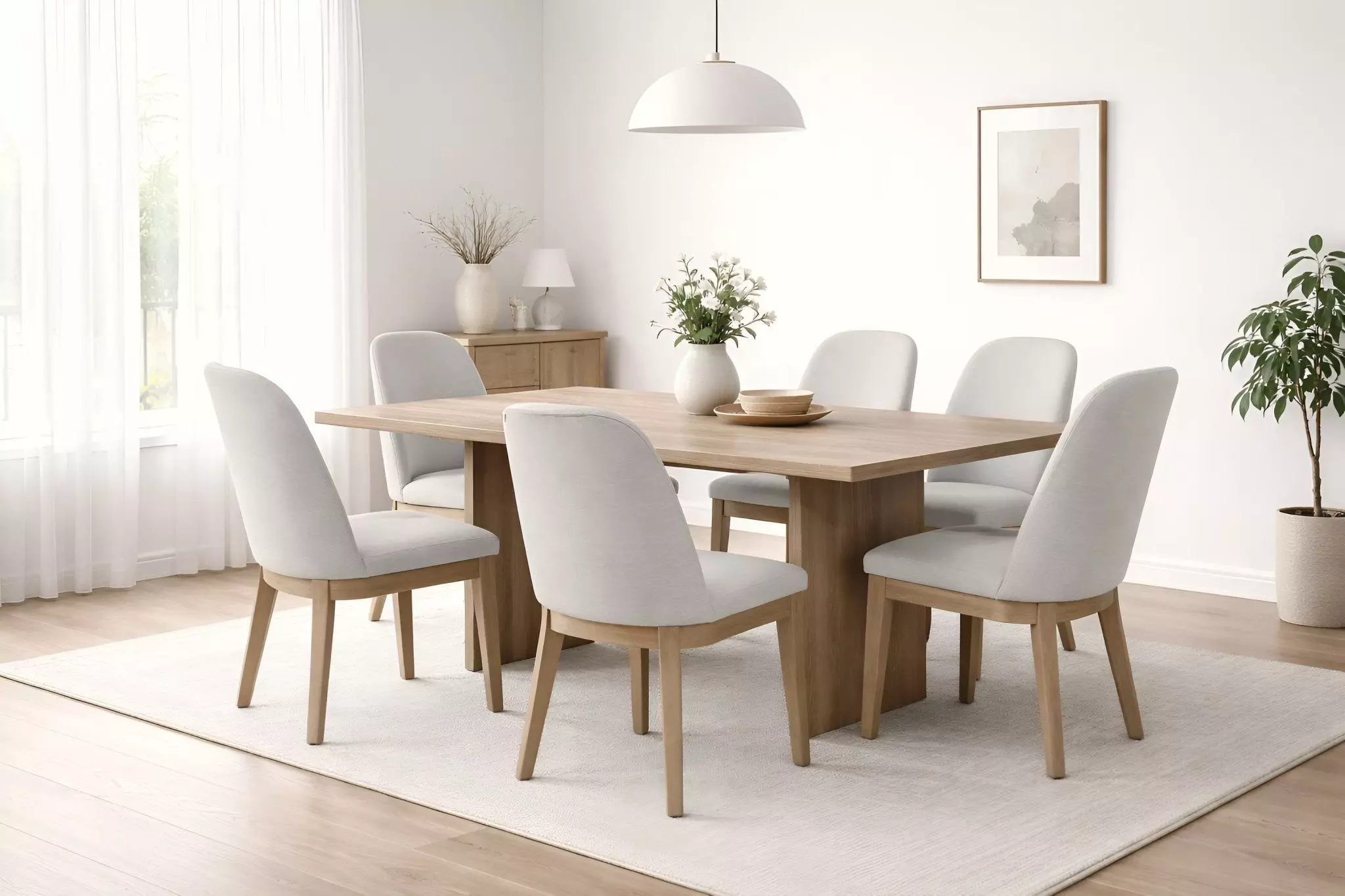 Abigail Natural Rectangular Dining Room Set From Alpine furniture