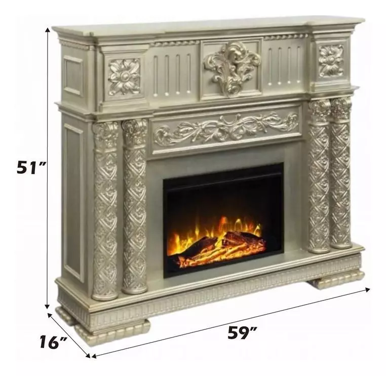Vendome Gold Patina Rectangular Electric Fireplace from ACME