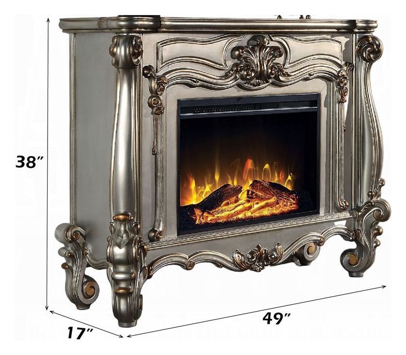 Versailles Antique Platinum Rectangular Electric Fireplace