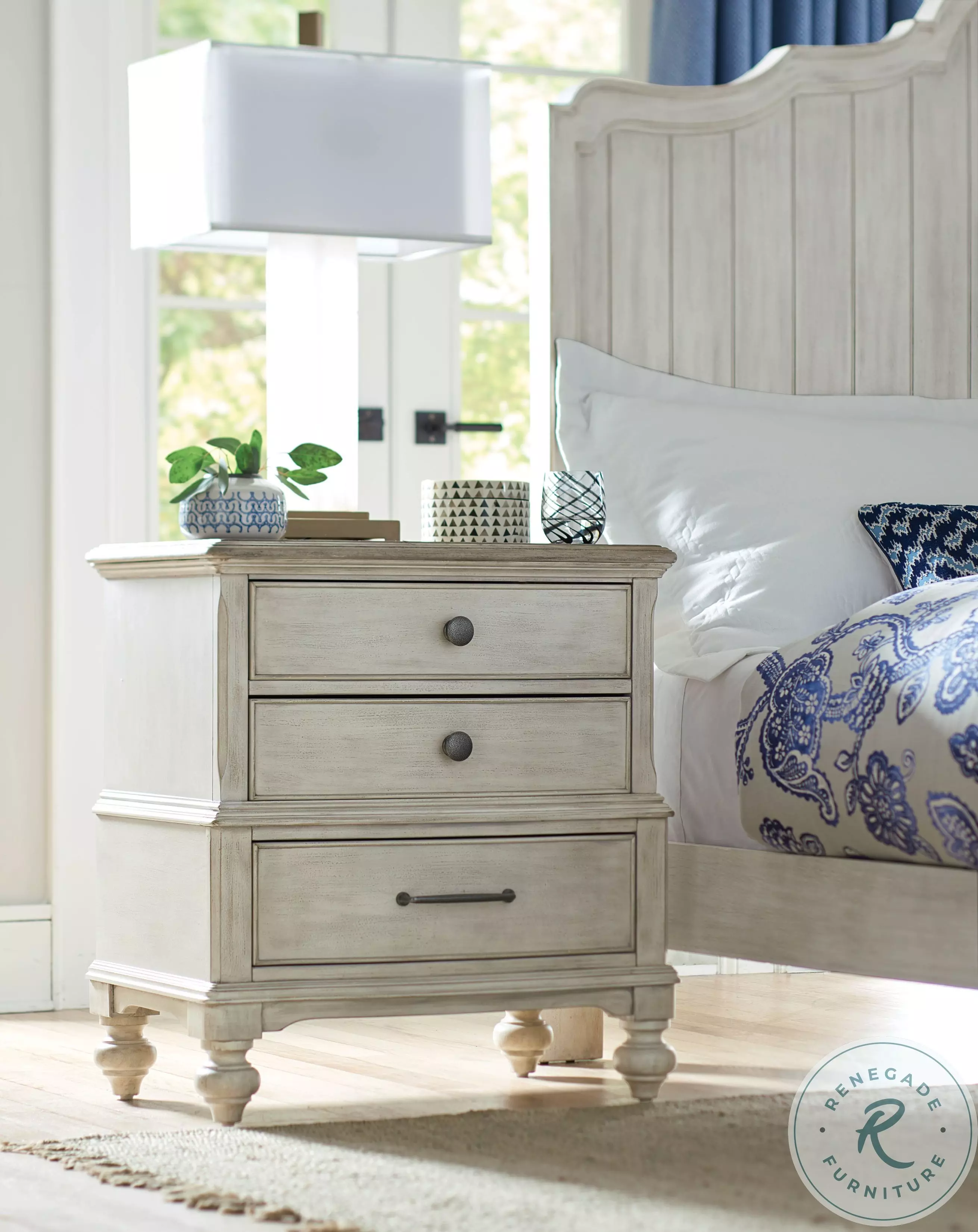 Litchfield Sunwashed Laurel Panel Bedroom Set From Home Gallery