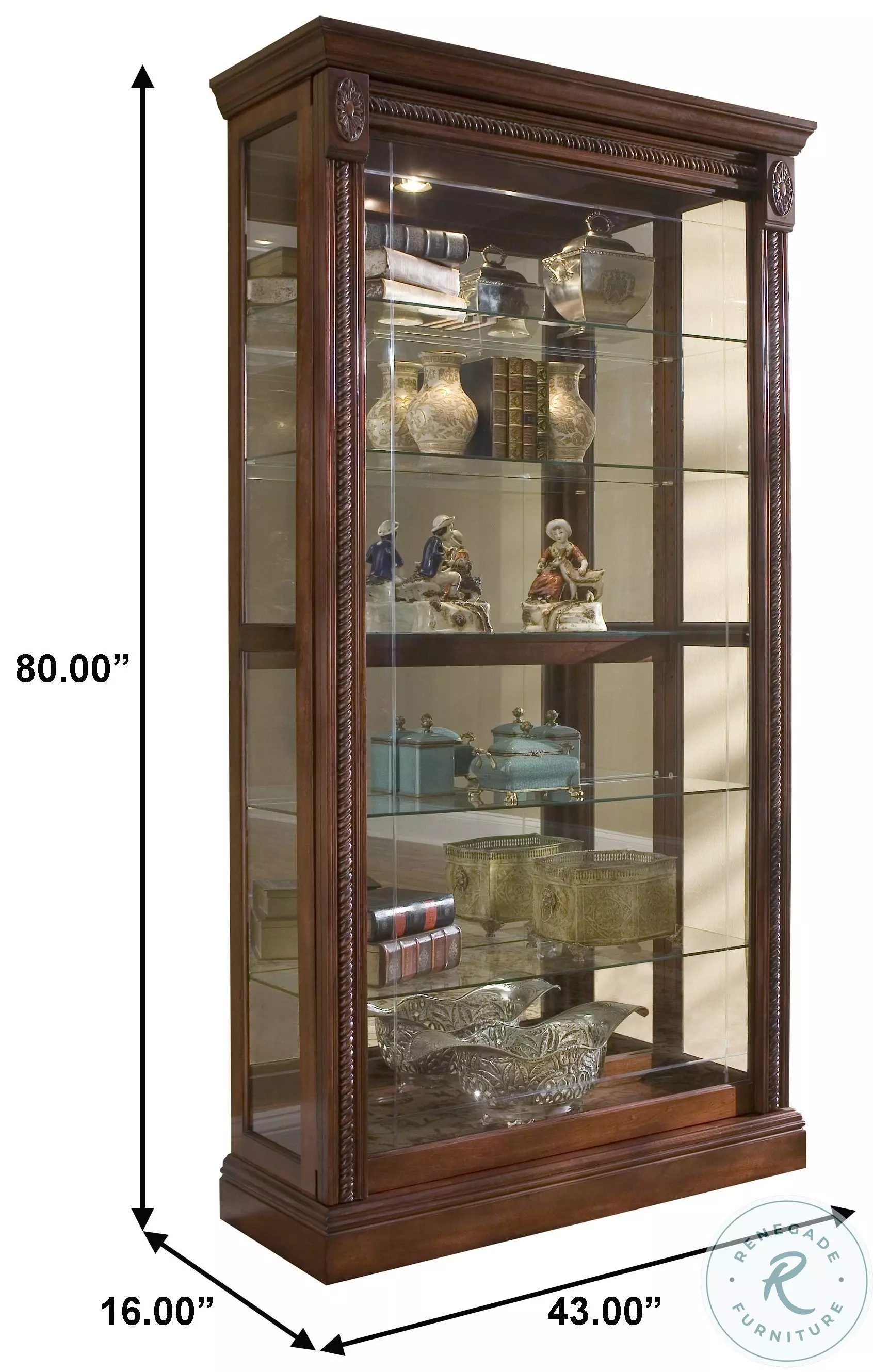 Montrose Rich Cherry Two Way Sliding Door Curio Cabinet