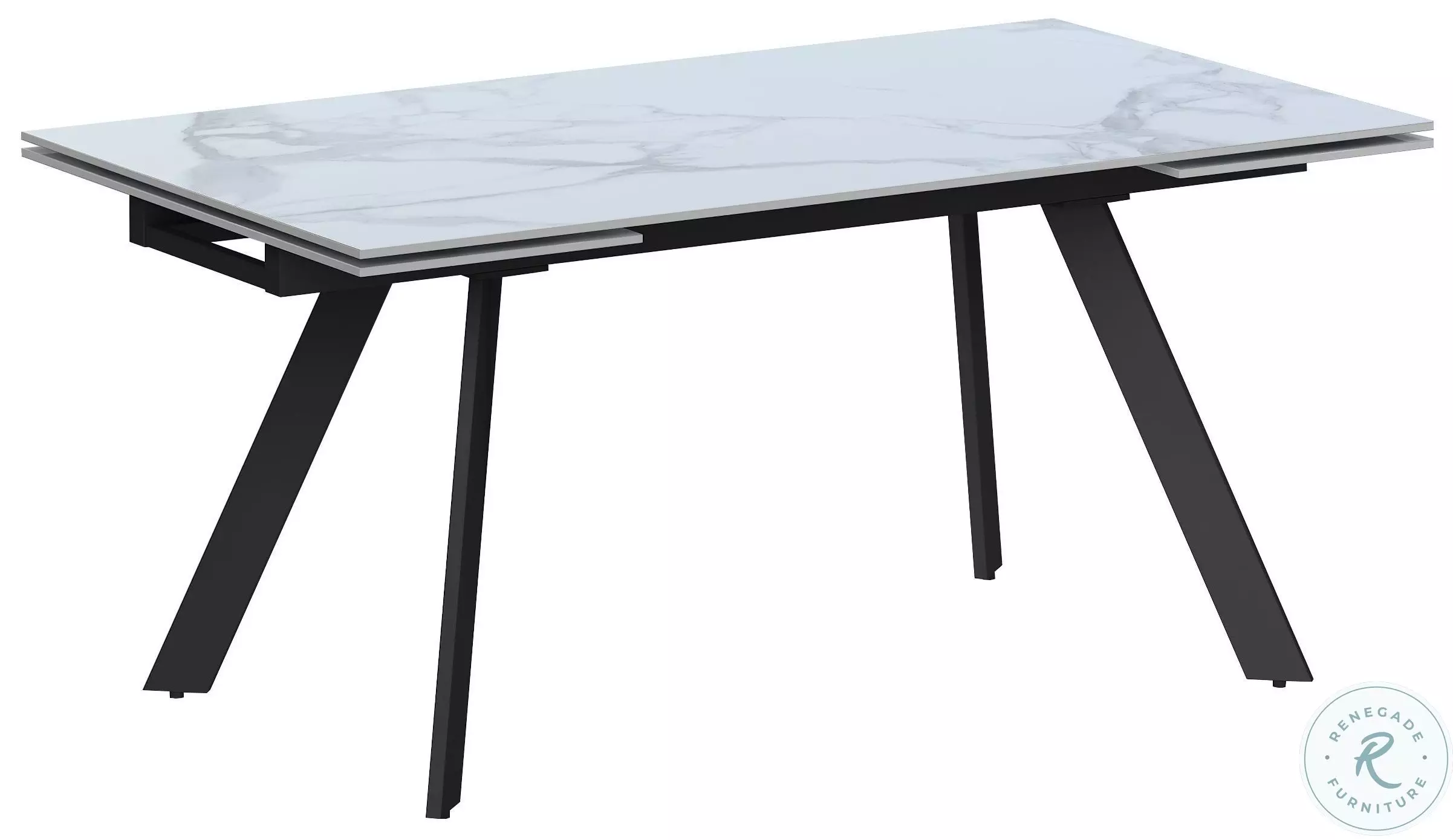 Alexandra White And Matte Gray Extendable Dining Table From