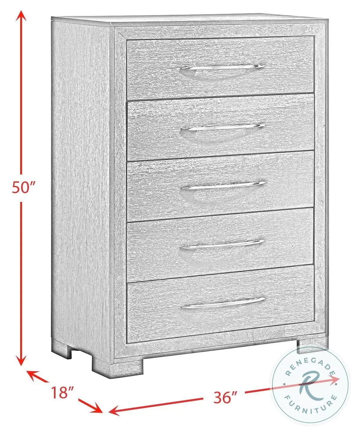 Kenn Black 5 Drawer Chest