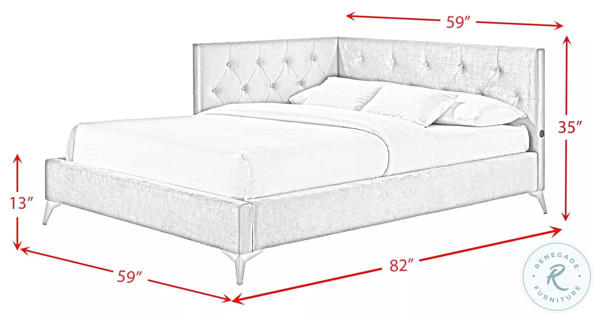 Juniper Grey Full Upholstered Platform Bed