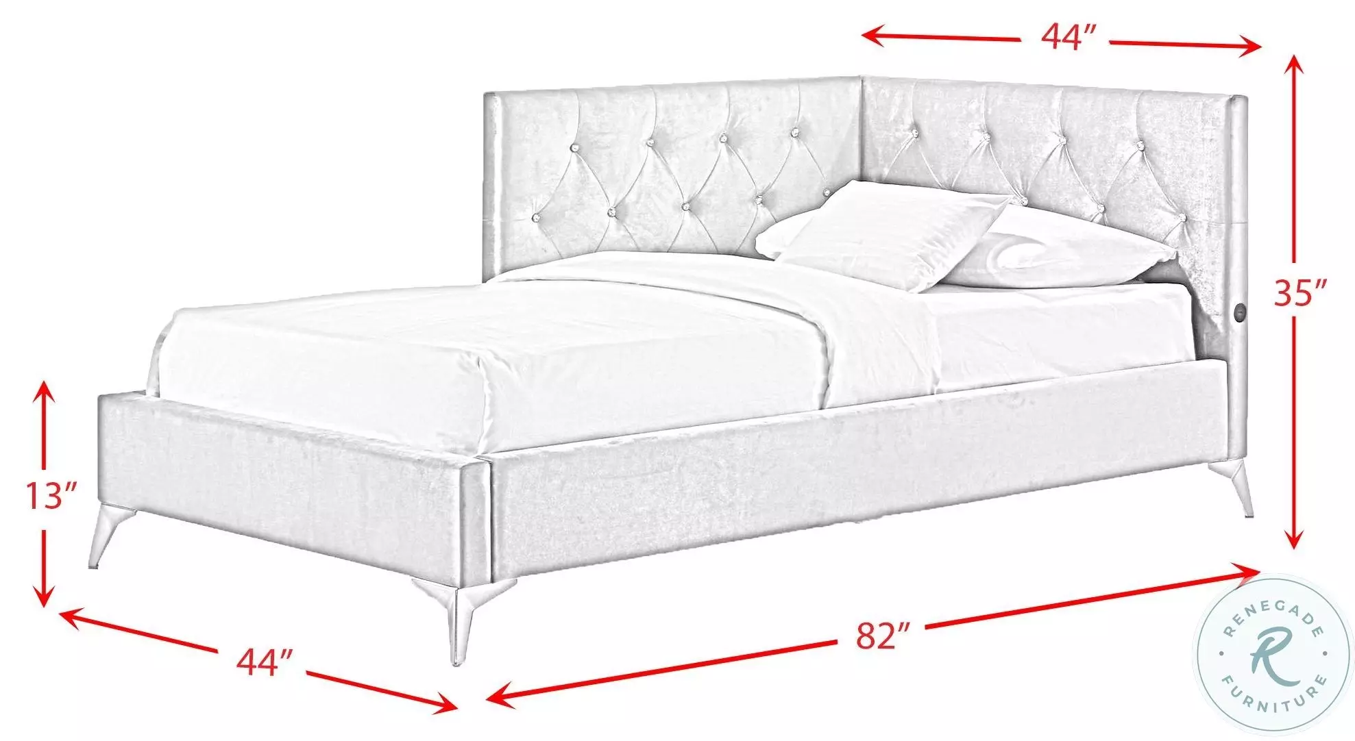 Juniper Grey Twin Upholstered Platform Bed