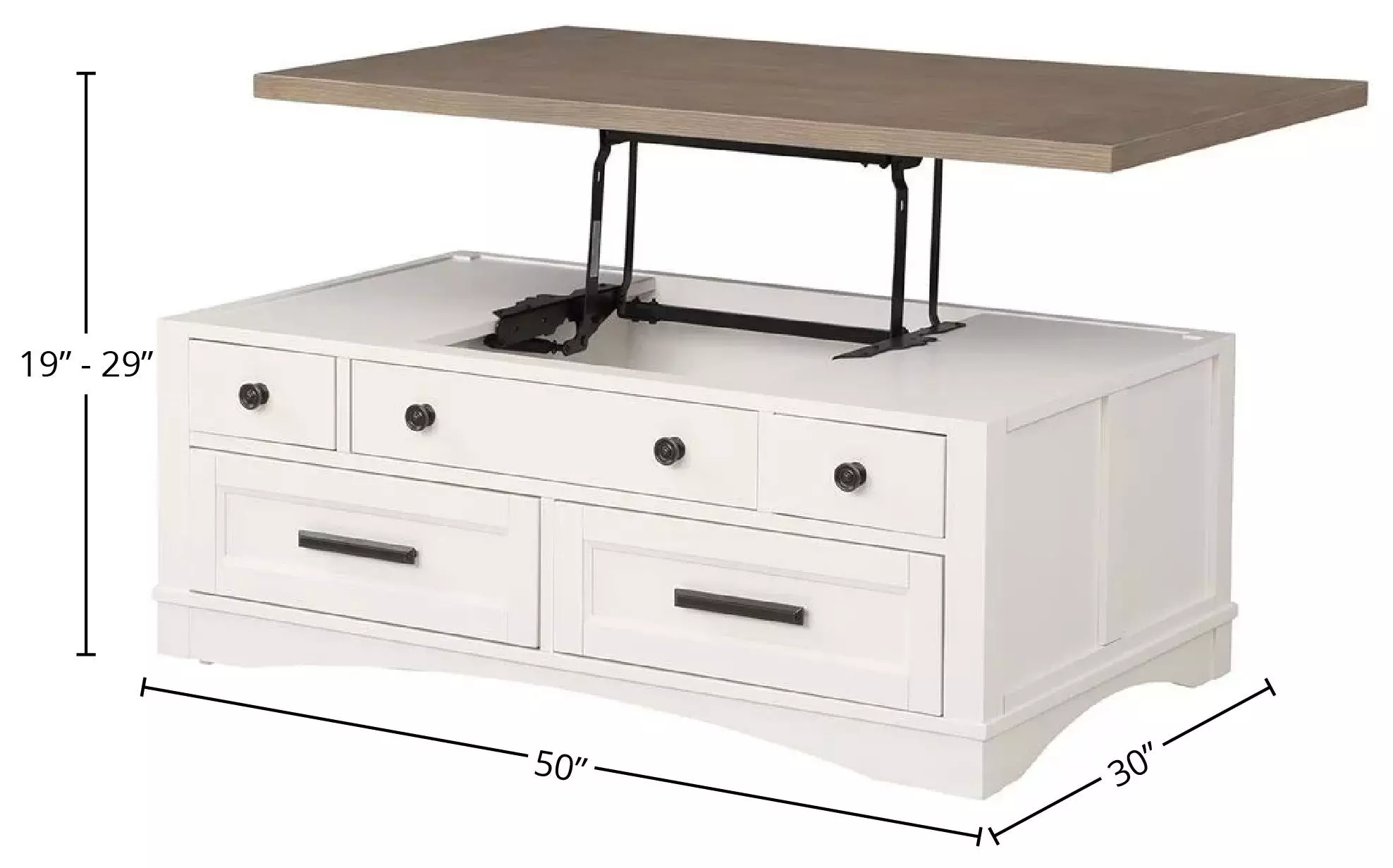 Americana Modern Cotton Cocktail Table With Lift Top