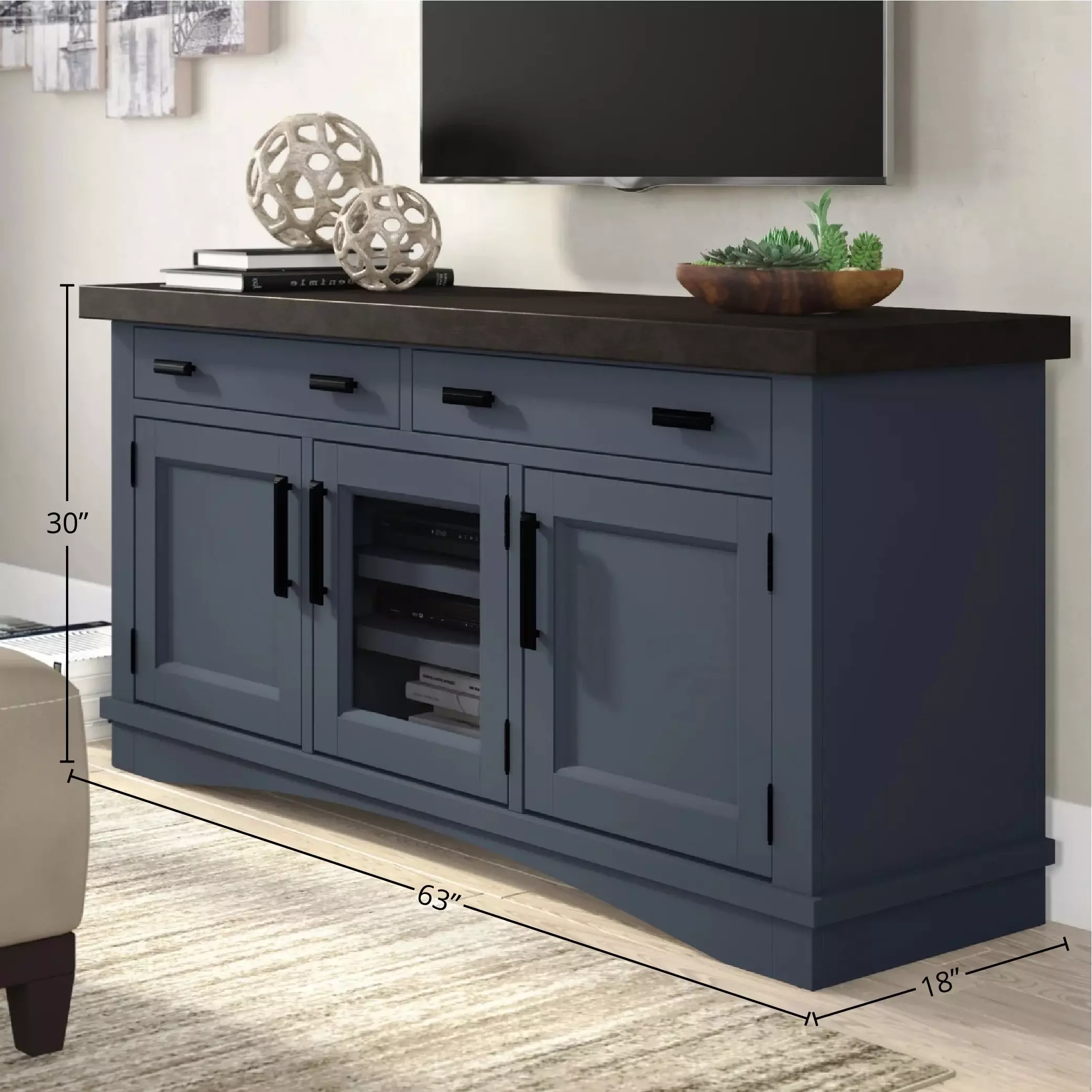 Nantucket Denim 63" TV Console