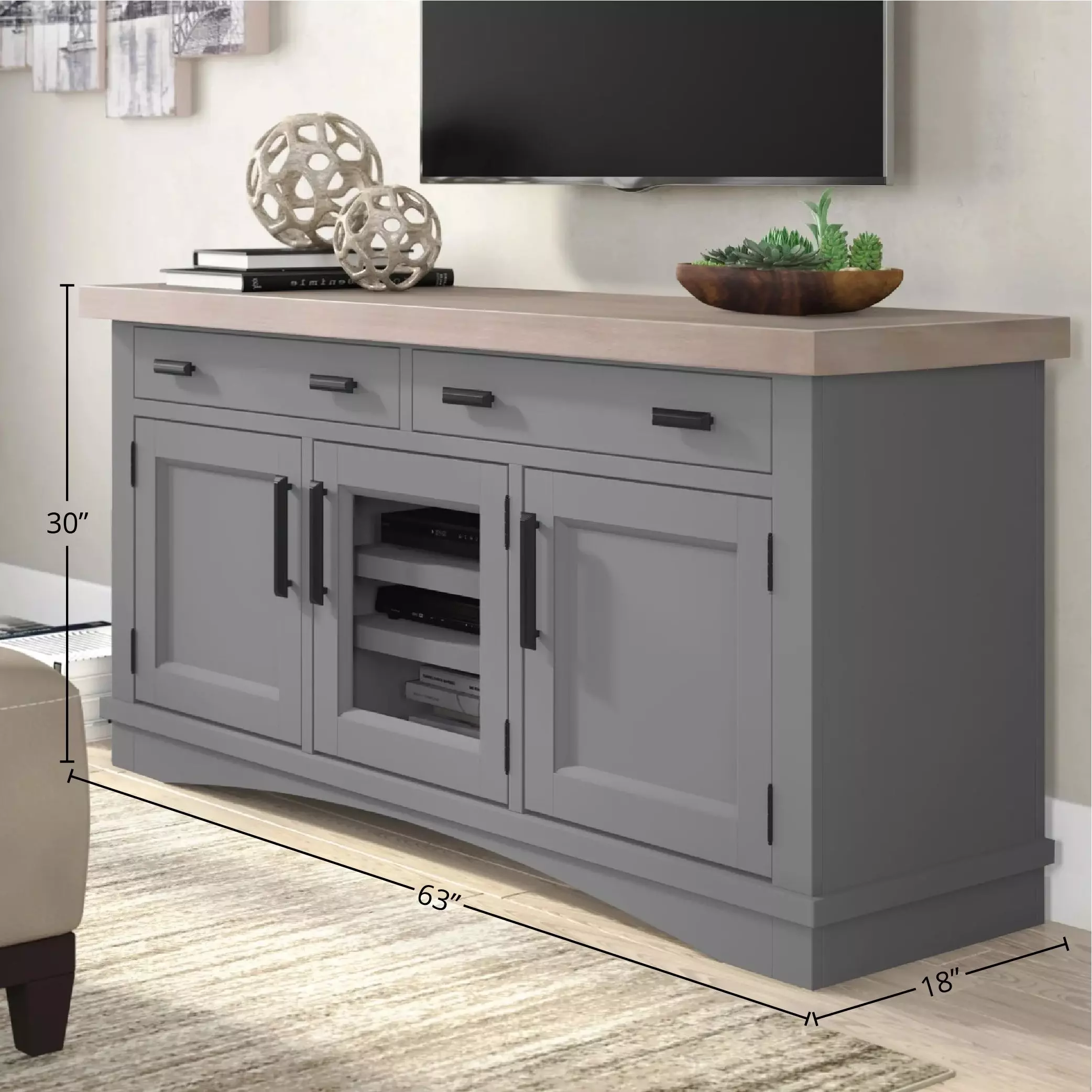 Americana Modern Dove 63" TV Console