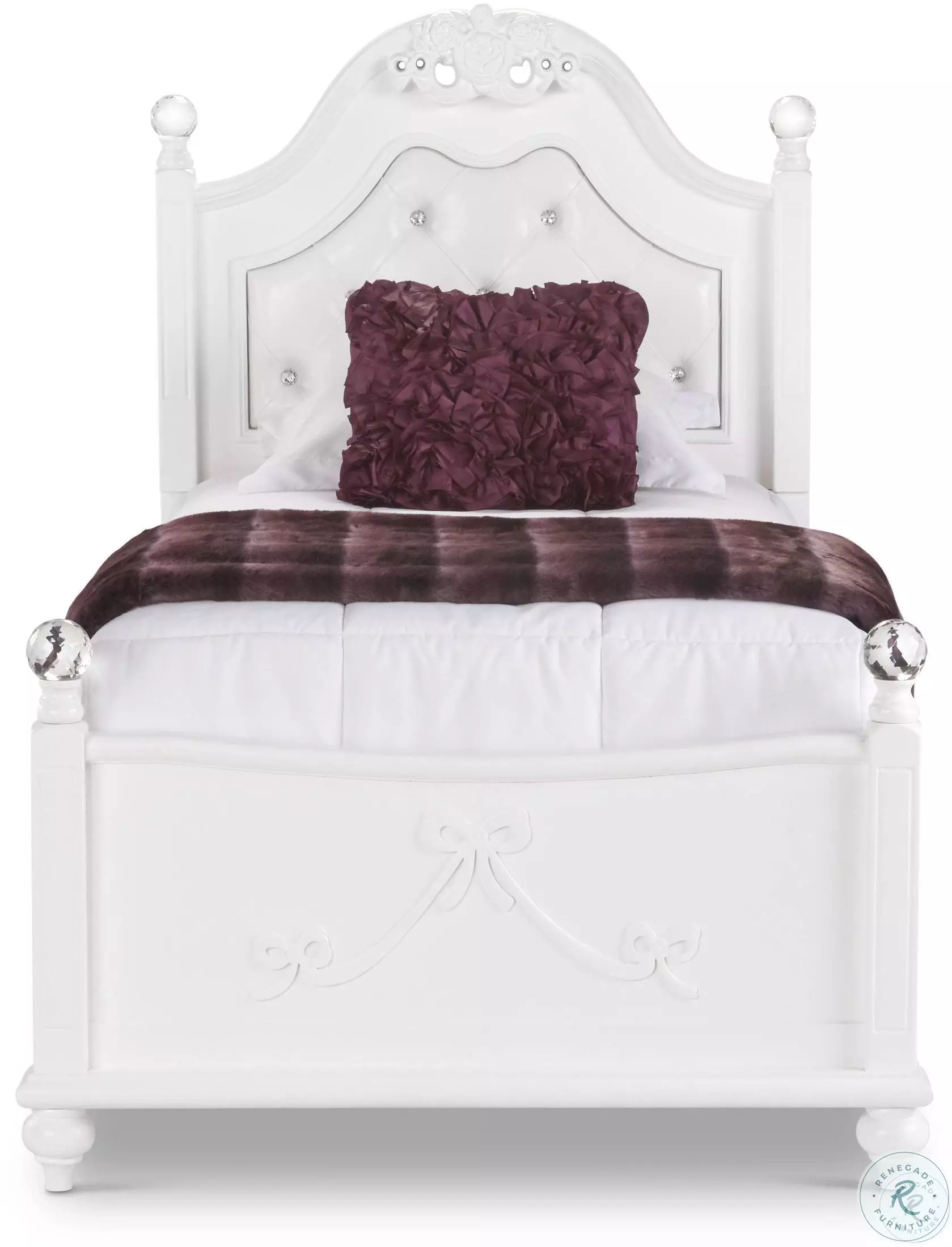 Annie White Youth Upholstered Poster Bedroom Set From Home Gallery