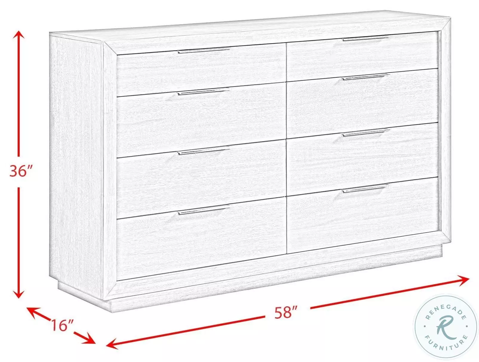 8 drawer dresser grey Mervan Dresser 8-Drawer Wood w/ Handles