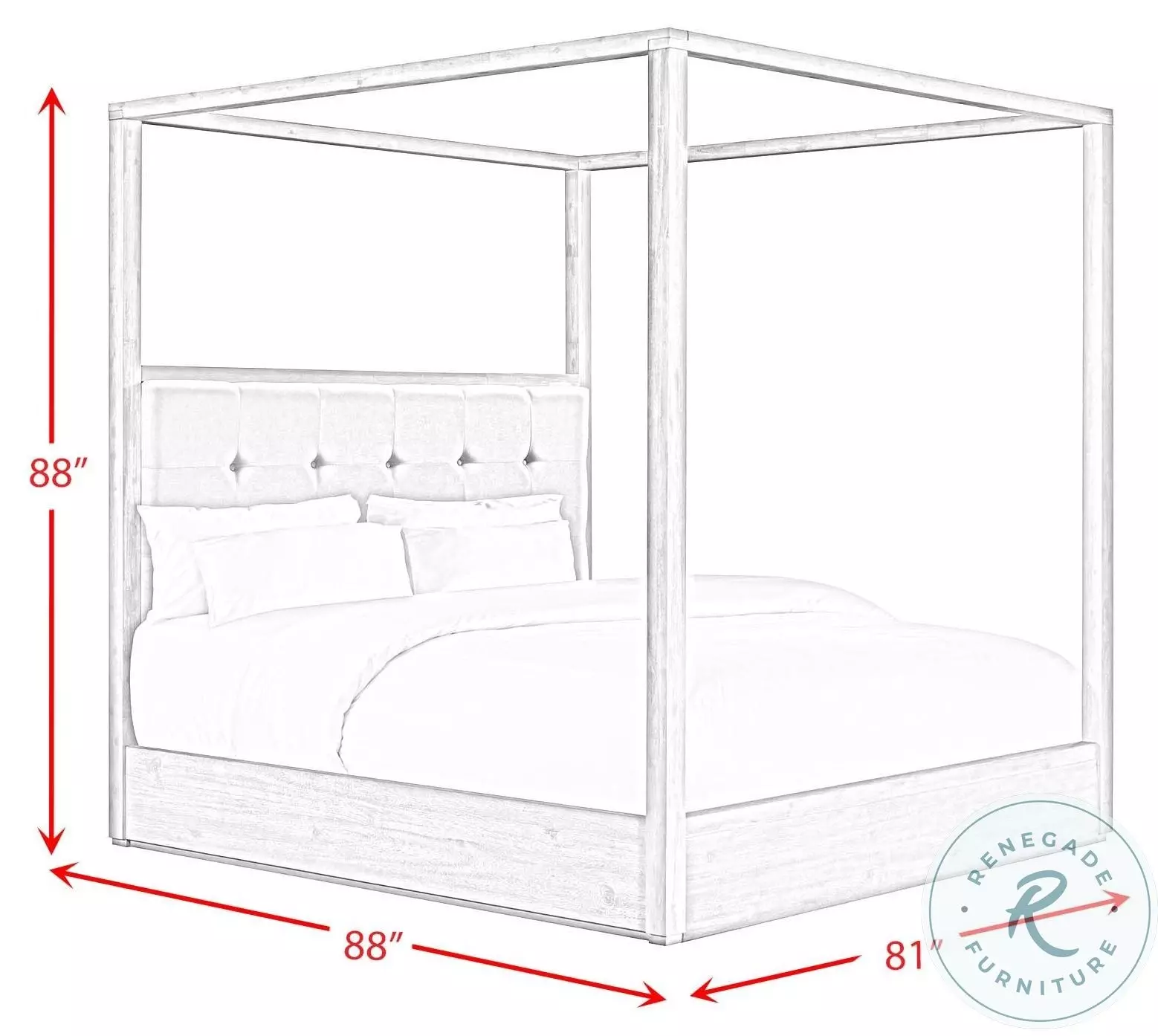 Cadia Grey King Upholstered Canopy Bed