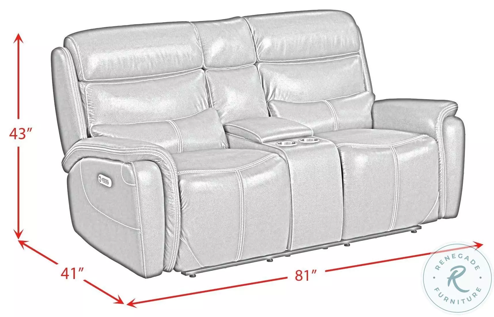 Florin Navy Power Reclining Loveseat