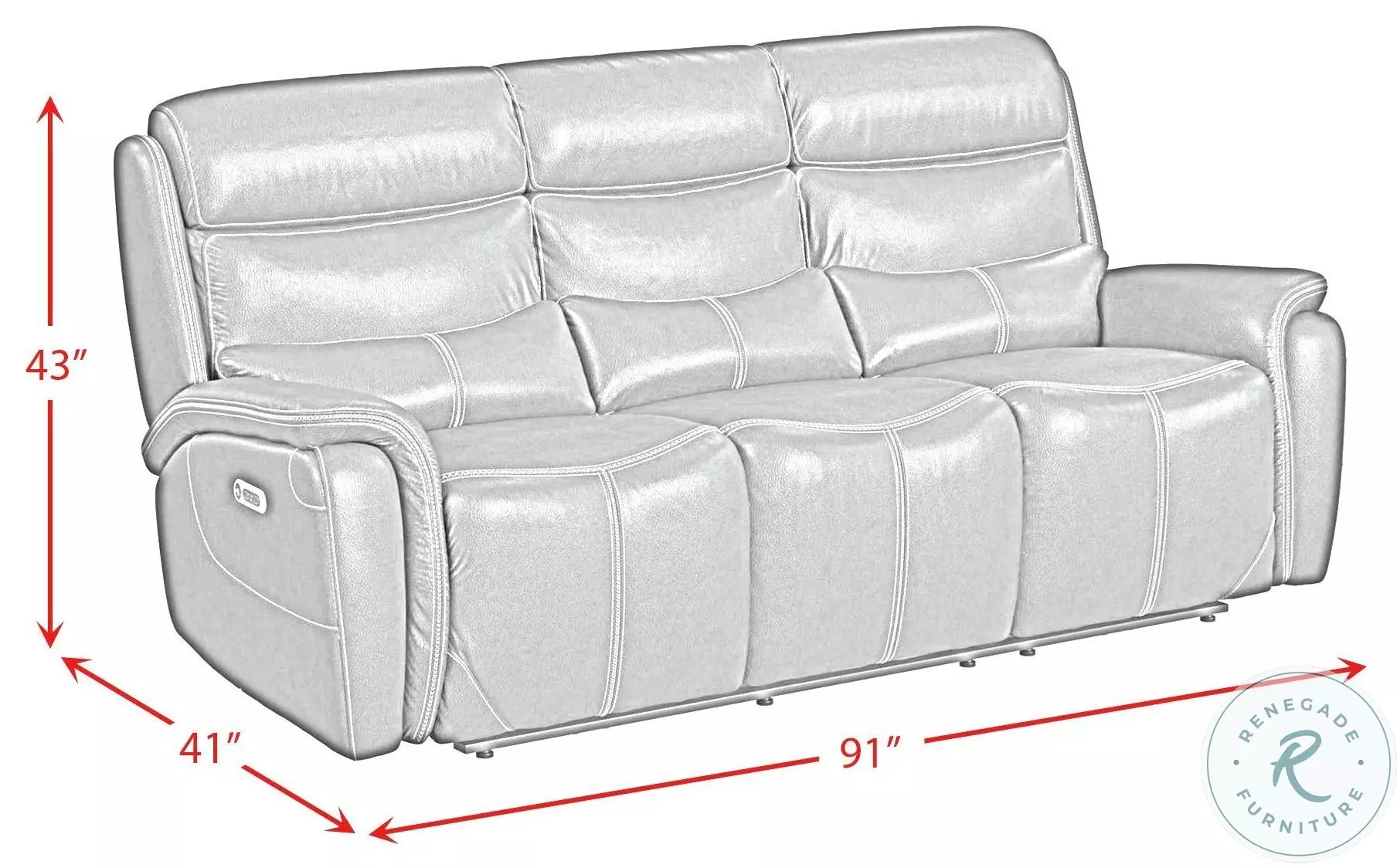 Florin Navy Power Reclining Sofa