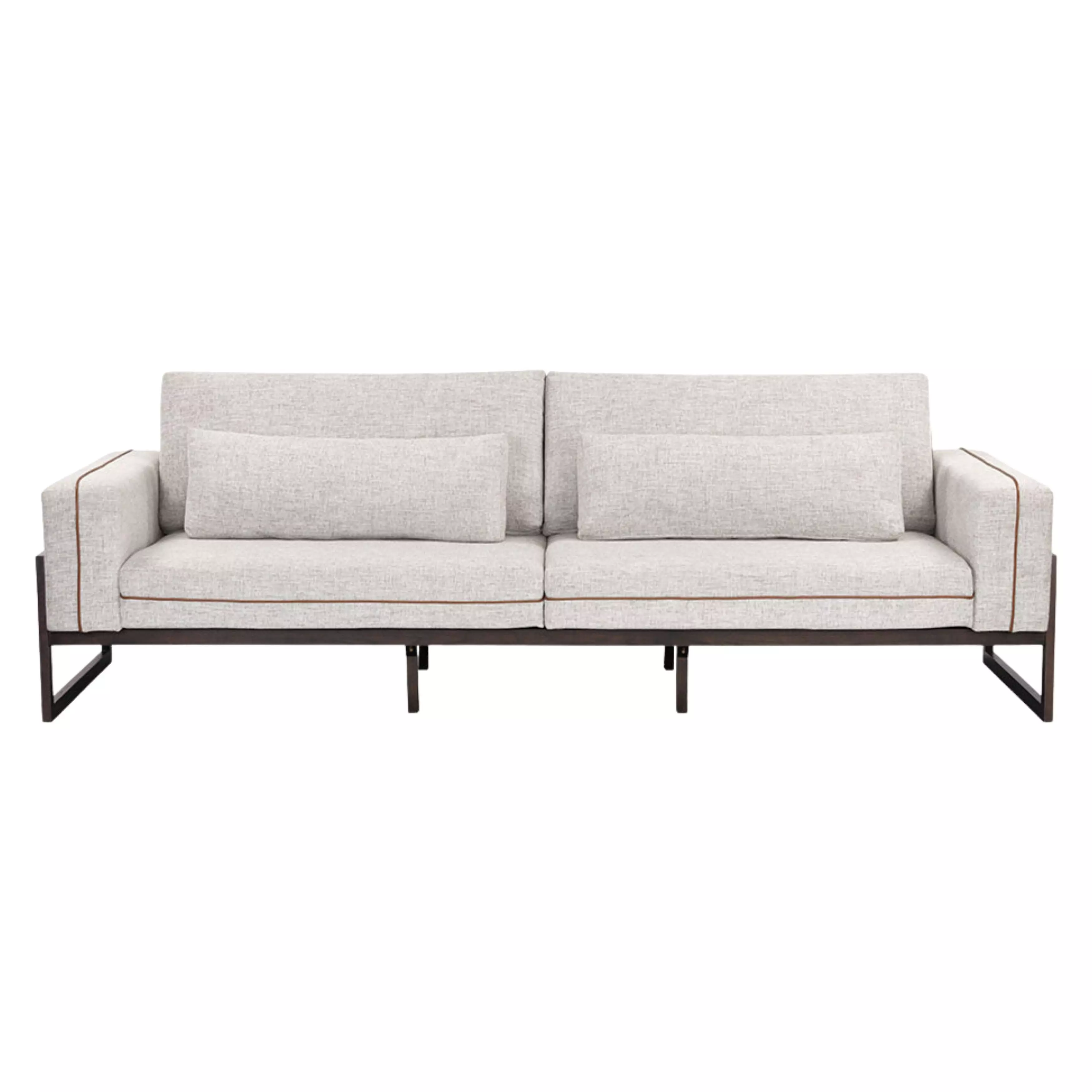 Lorabelle Symphony Greige and Bravo Cognac 102" Sofa