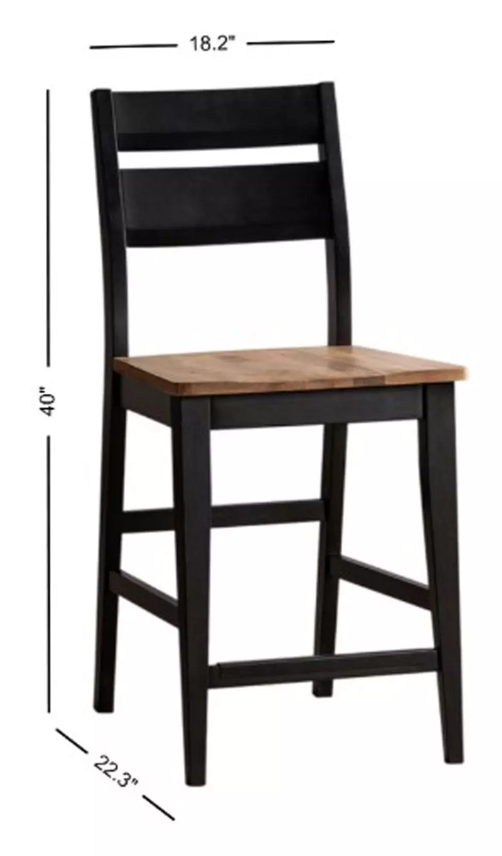 Austin Natural Mango and Black Counter Height Stool Set of 2