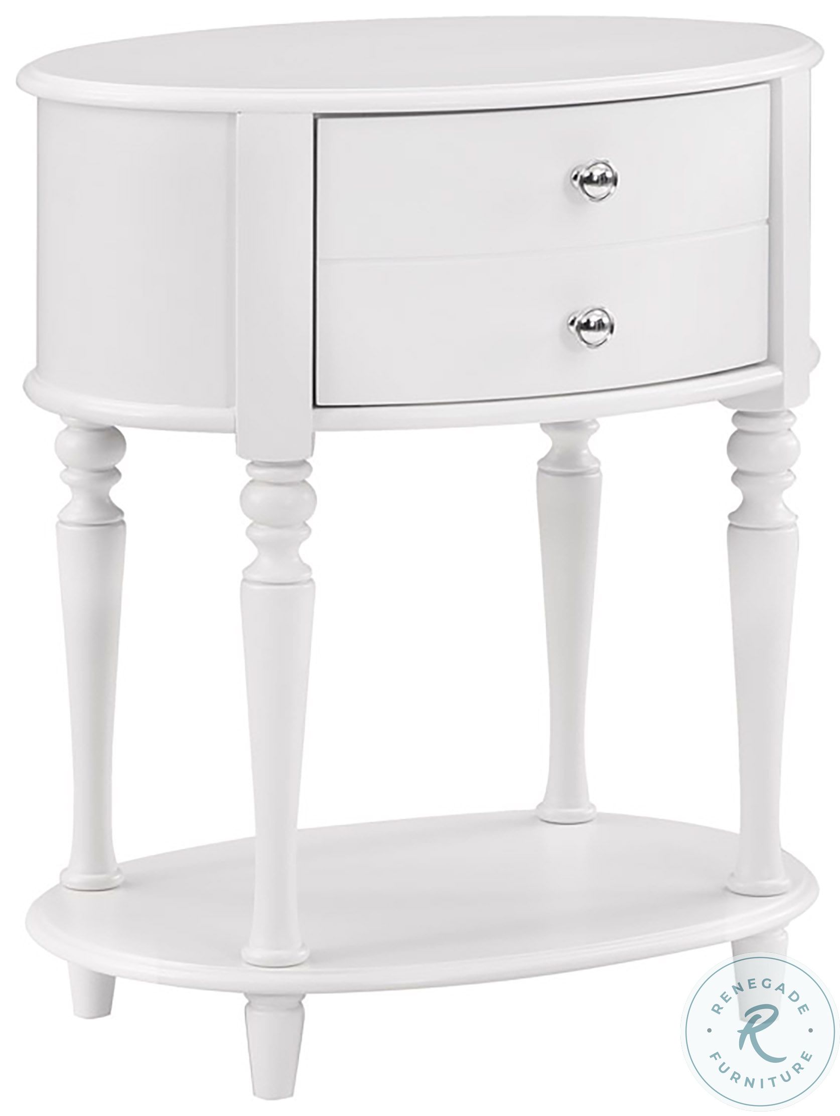 B00900 White Oval Nightstand From Avalon Furniture Coleman Furniture