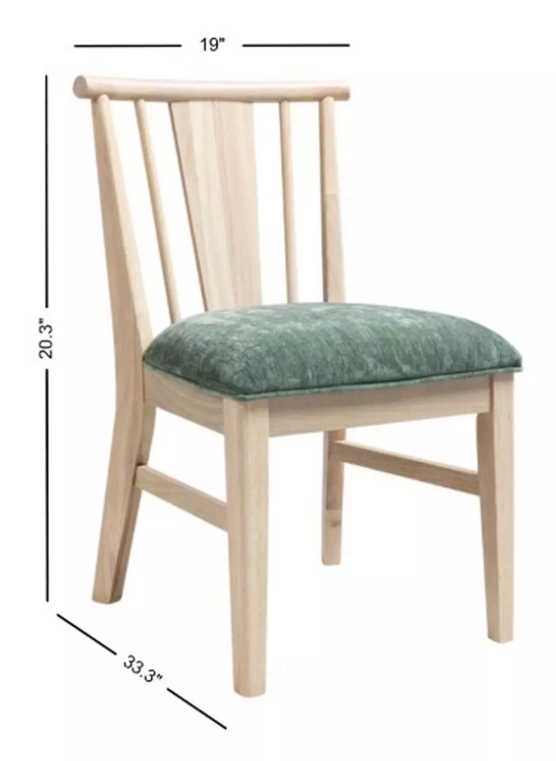 West End Sage Green and Natural Maple Upholstered Spindle Side Chair Set of 2