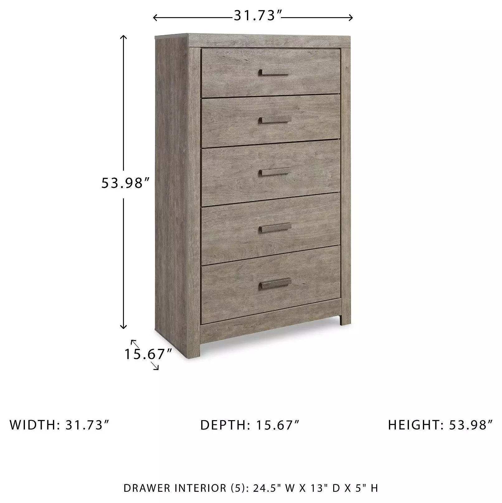 Culverbach Gray 5 Drawer Chest