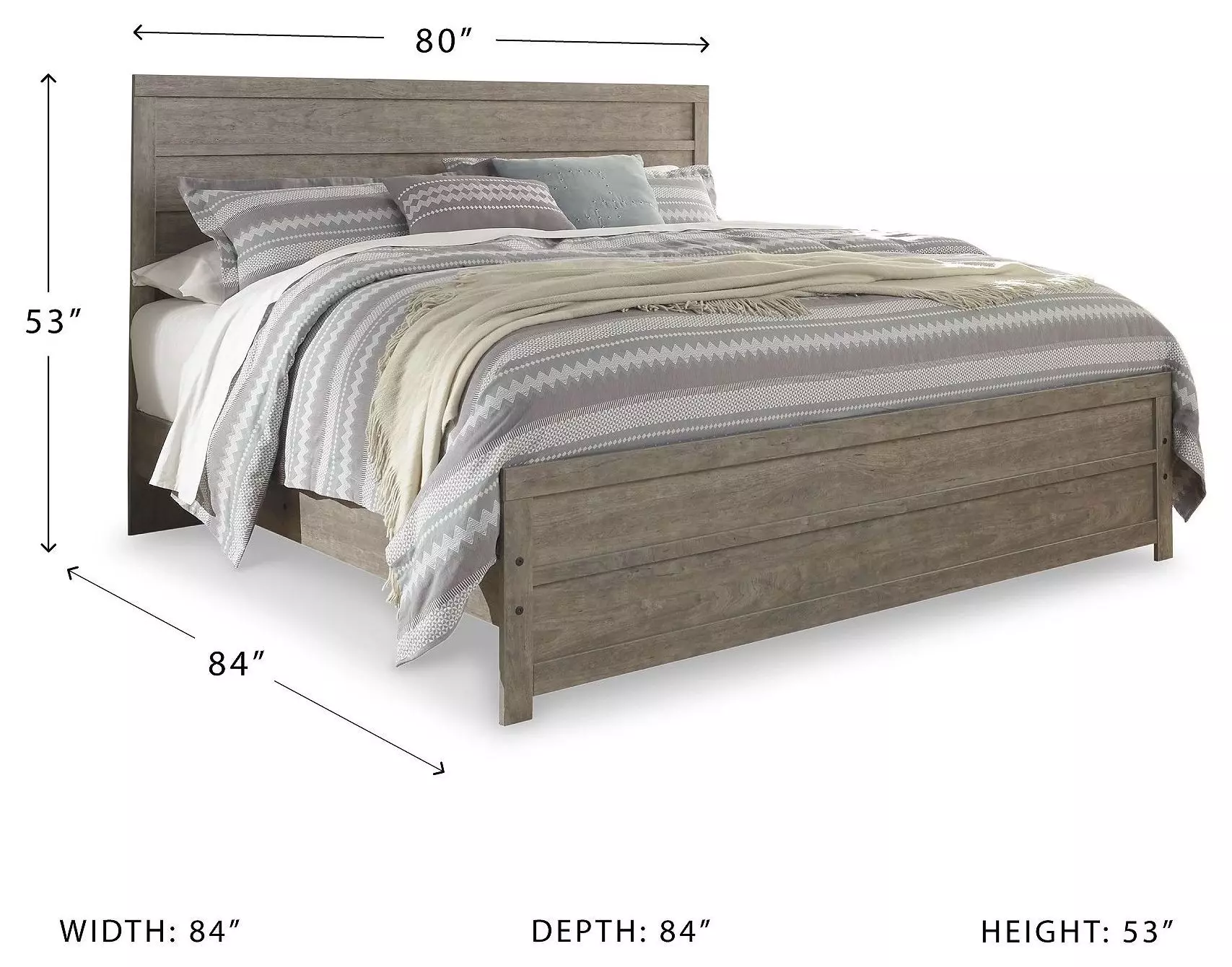Culverbach Grey King Panel Bed