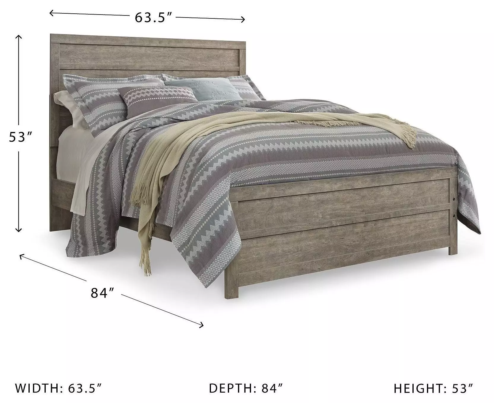 Culverbach Grey Queen Panel Bed